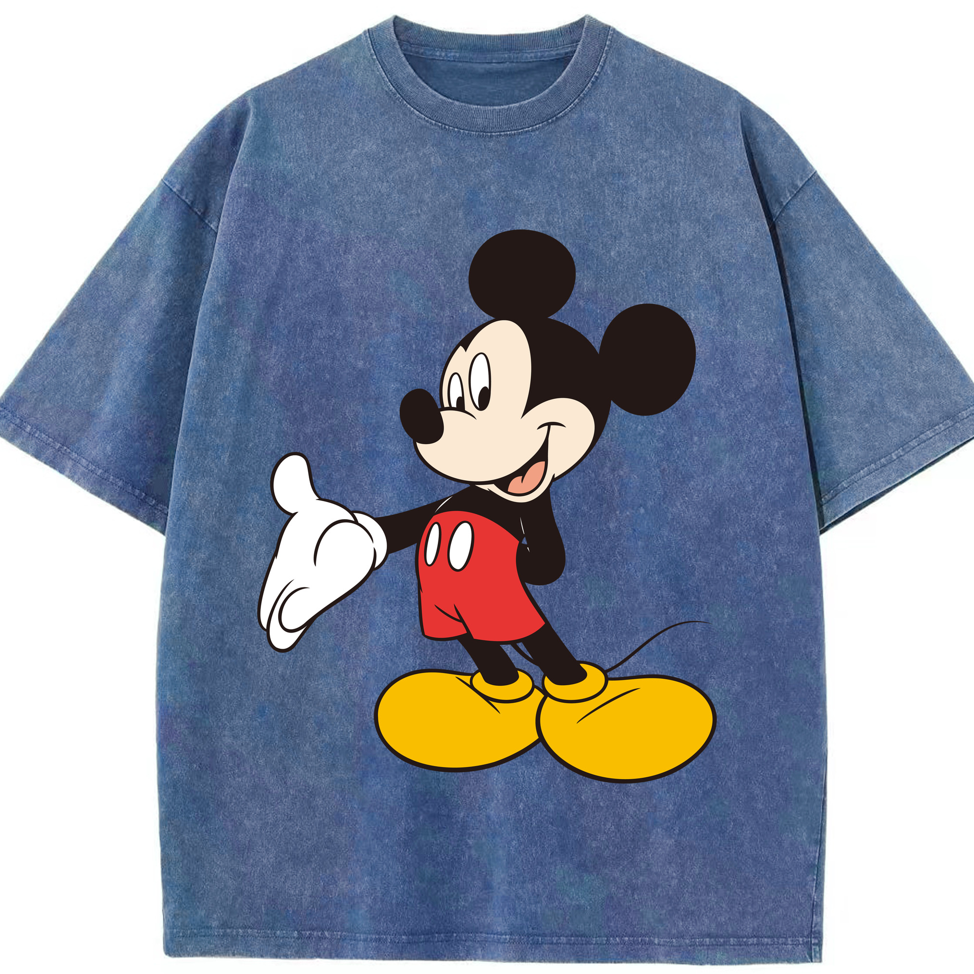 （画像用） ミッキーマウス Mickey Mouse 綿100% ヴィンテージ風 半袖Tシャツ（フロントプリント）