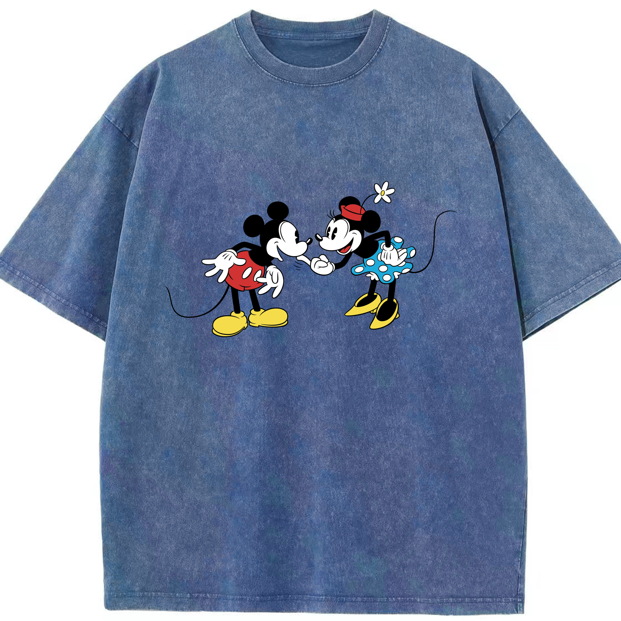 （画像用） ミッキーマウス Mickey Mouse 綿100% ヴィンテージ風 半袖Tシャツ（フロントプリント）