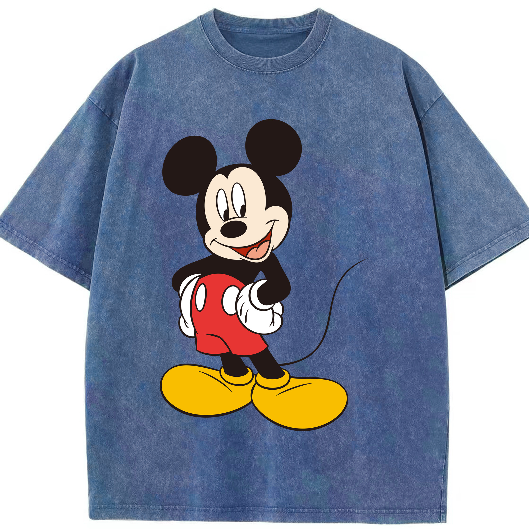 （画像用） ミッキーマウス Mickey Mouse 綿100% ヴィンテージ風 半袖Tシャツ（フロントプリント）