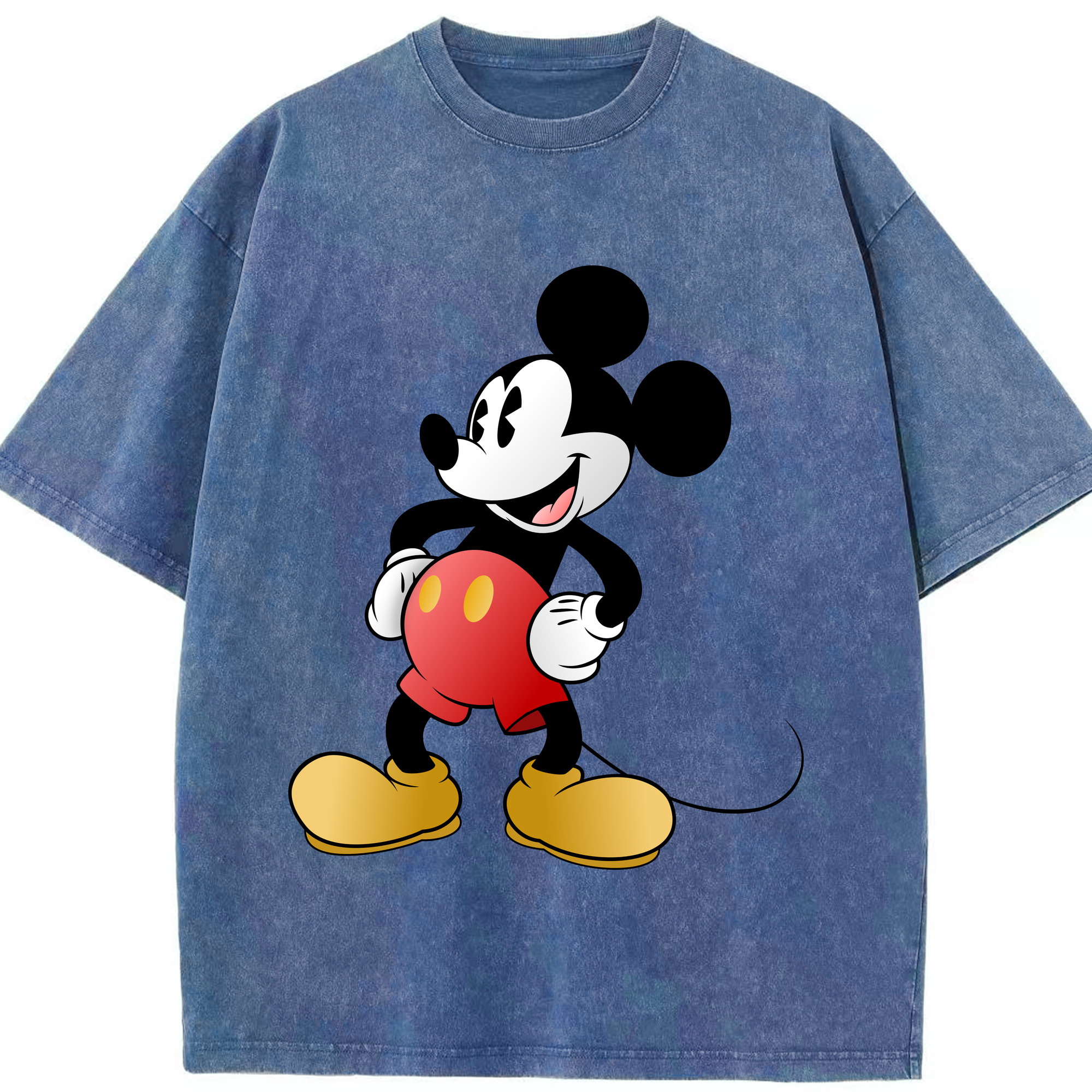 （画像用） ミッキーマウス Mickey Mouse 綿100% ヴィンテージ風 半袖Tシャツ（フロントプリント）