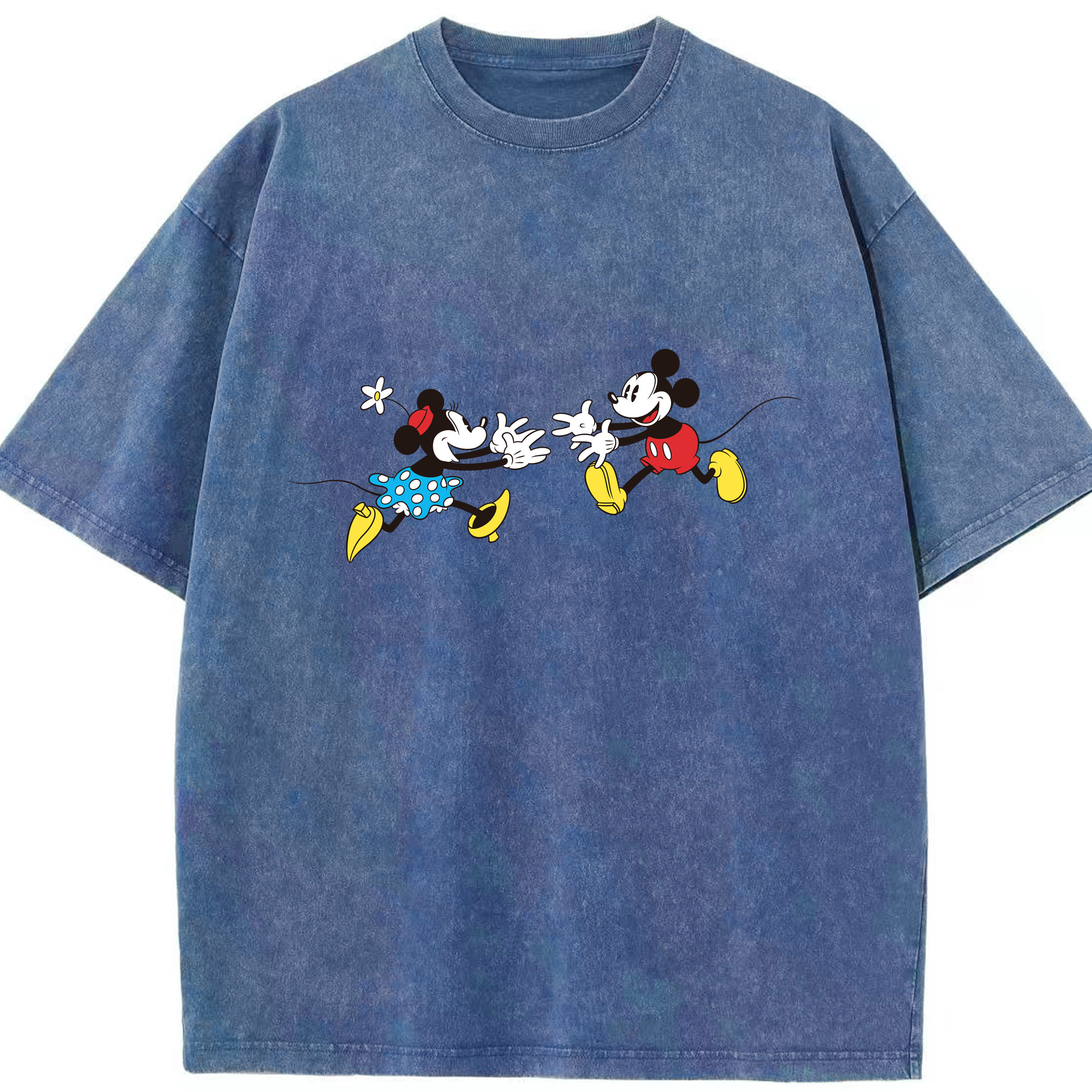 （画像用） ミッキーマウス Mickey Mouse 綿100% ヴィンテージ風 半袖Tシャツ（フロントプリント）