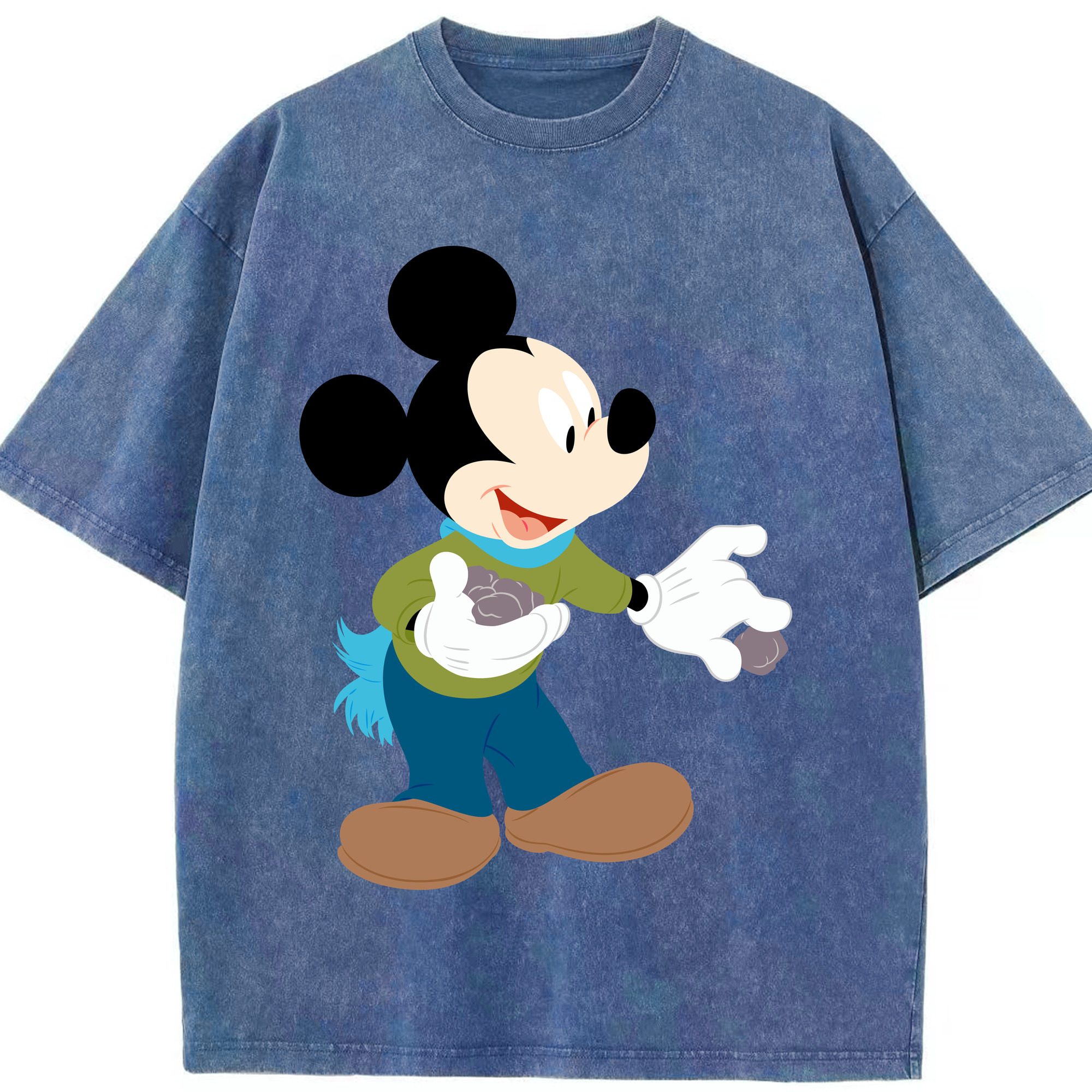 （画像用） ミッキーマウス Mickey Mouse 綿100% ヴィンテージ風 半袖Tシャツ（フロントプリント）