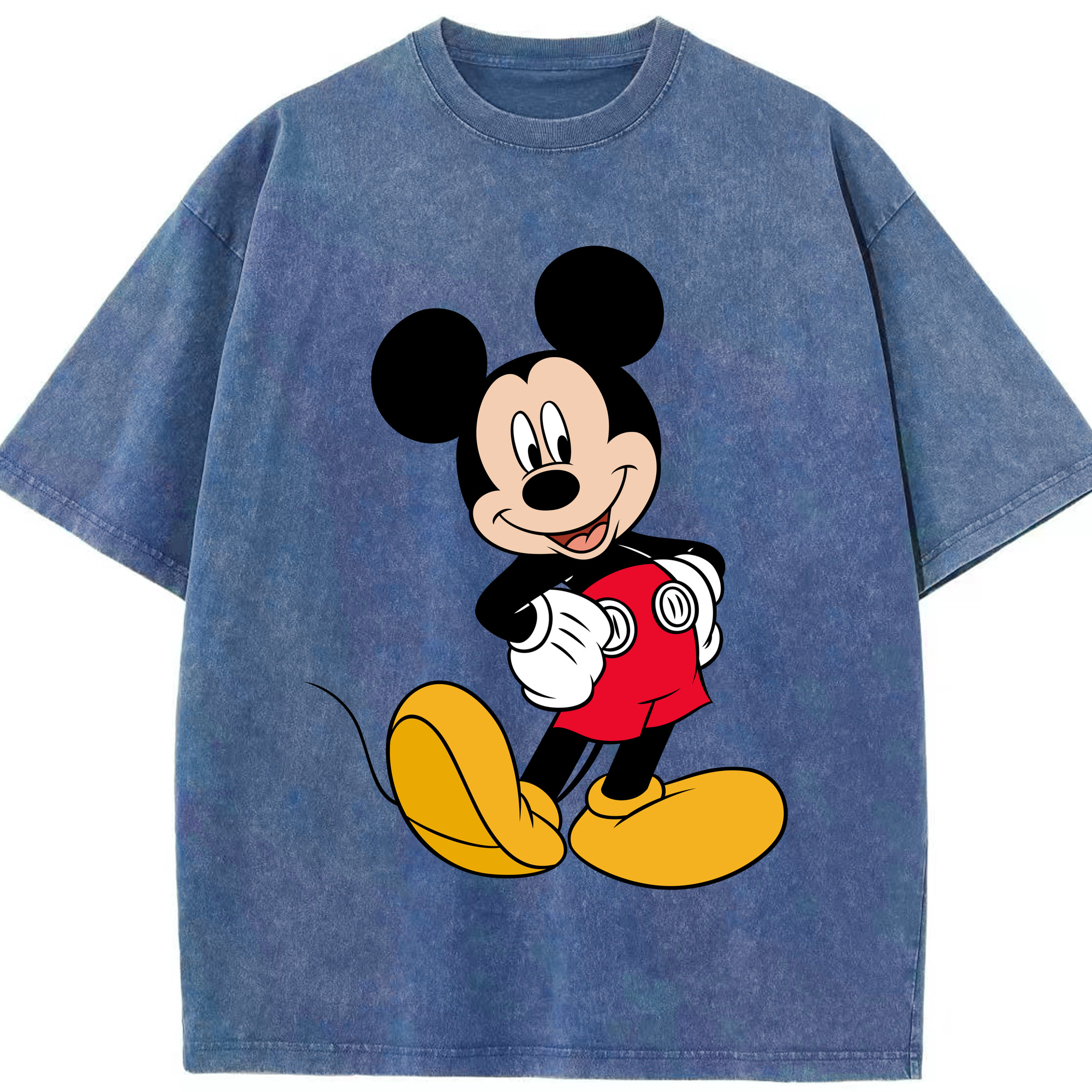 （画像用） ミッキーマウス Mickey Mouse 綿100% ヴィンテージ風 半袖Tシャツ（フロントプリント）