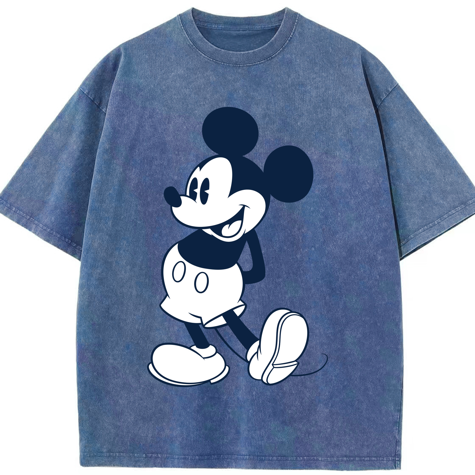 （画像用） ミッキーマウス Mickey Mouse 綿100% ヴィンテージ風 半袖Tシャツ（フロントプリント）