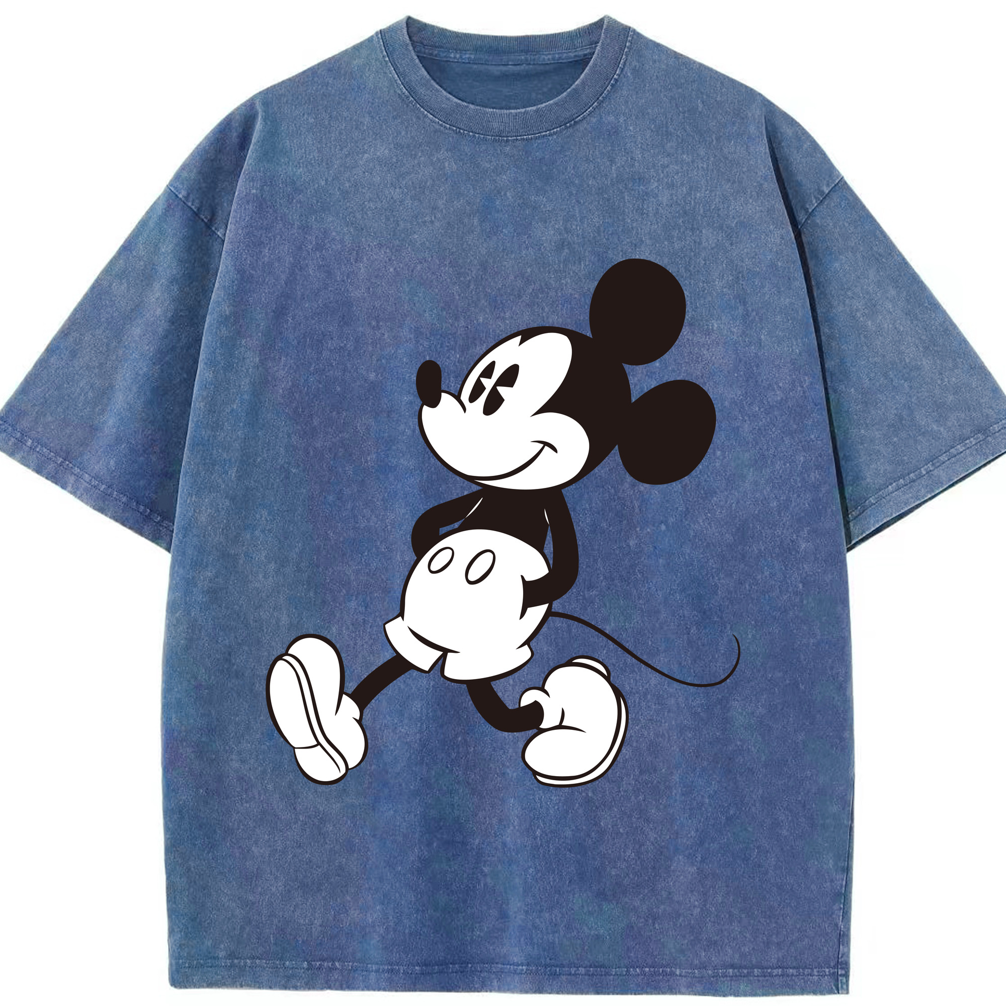 （画像用） ミッキーマウス Mickey Mouse 綿100% ヴィンテージ風 半袖Tシャツ（フロントプリント）