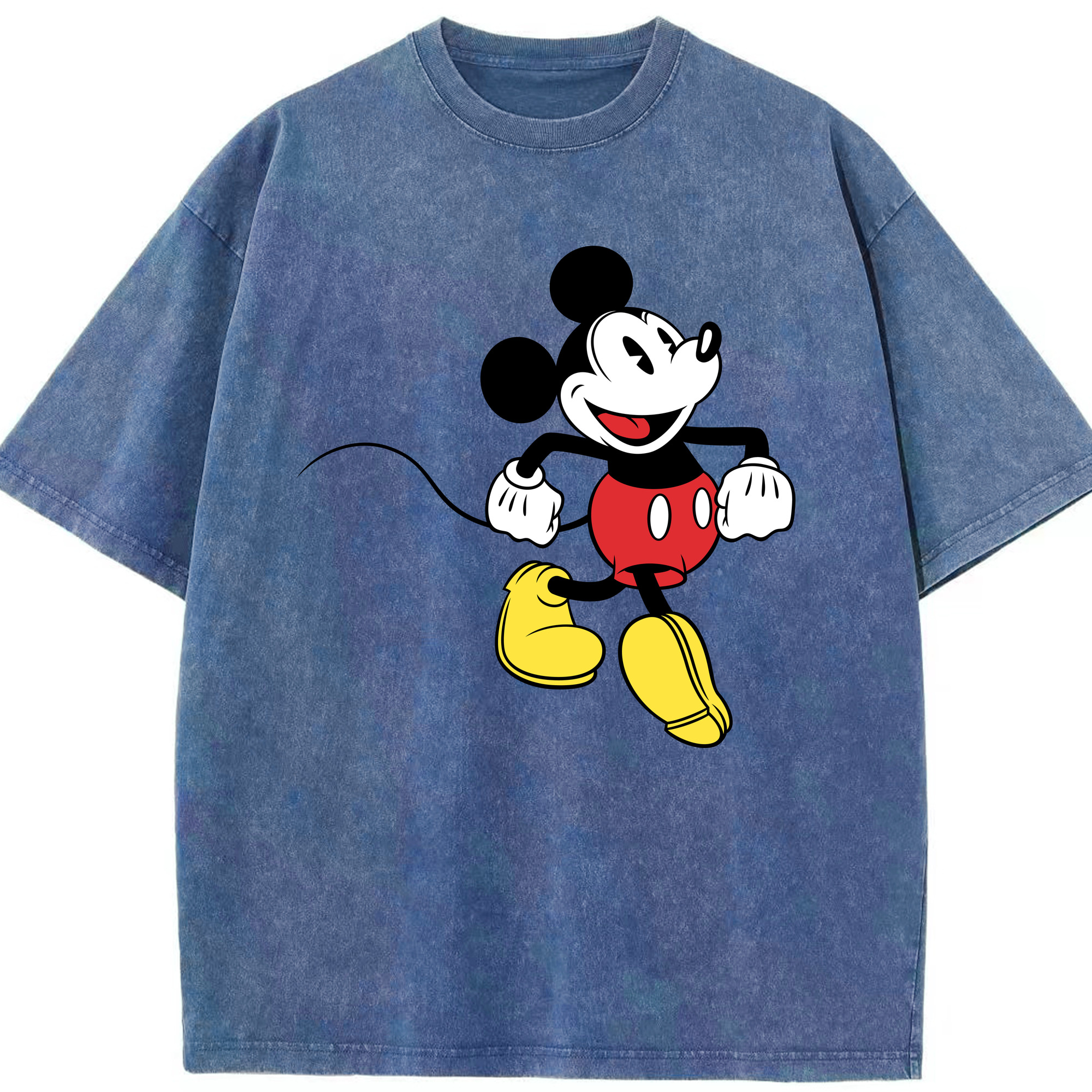 （画像用） ミッキーマウス Mickey Mouse 綿100% ヴィンテージ風 半袖Tシャツ（フロントプリント）