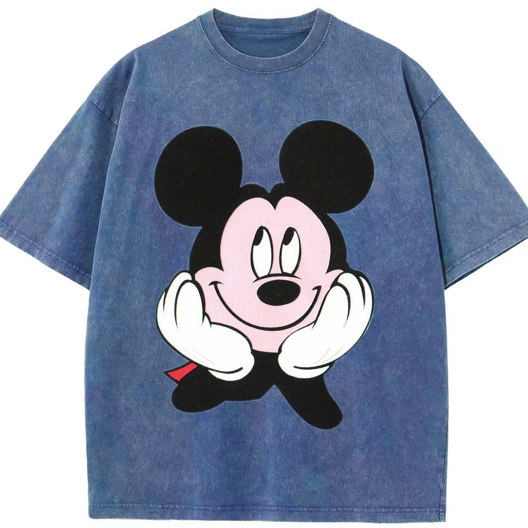 （画像用） ミッキーマウス Mickey Mouse 綿100% ヴィンテージ風 半袖Tシャツ（フロントプリント）