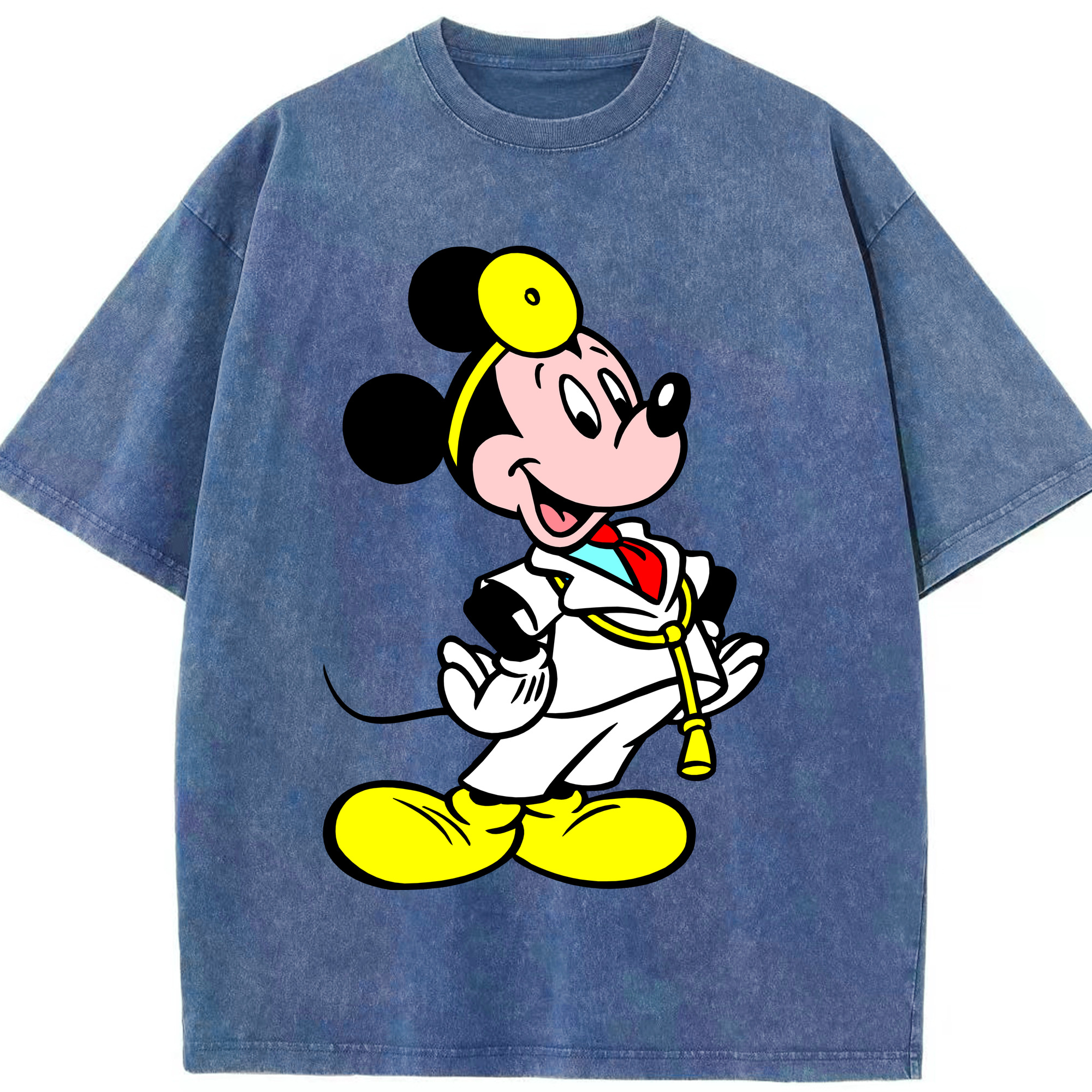 （画像用） ミッキーマウス Mickey Mouse 綿100% ヴィンテージ風 半袖Tシャツ（フロントプリント）