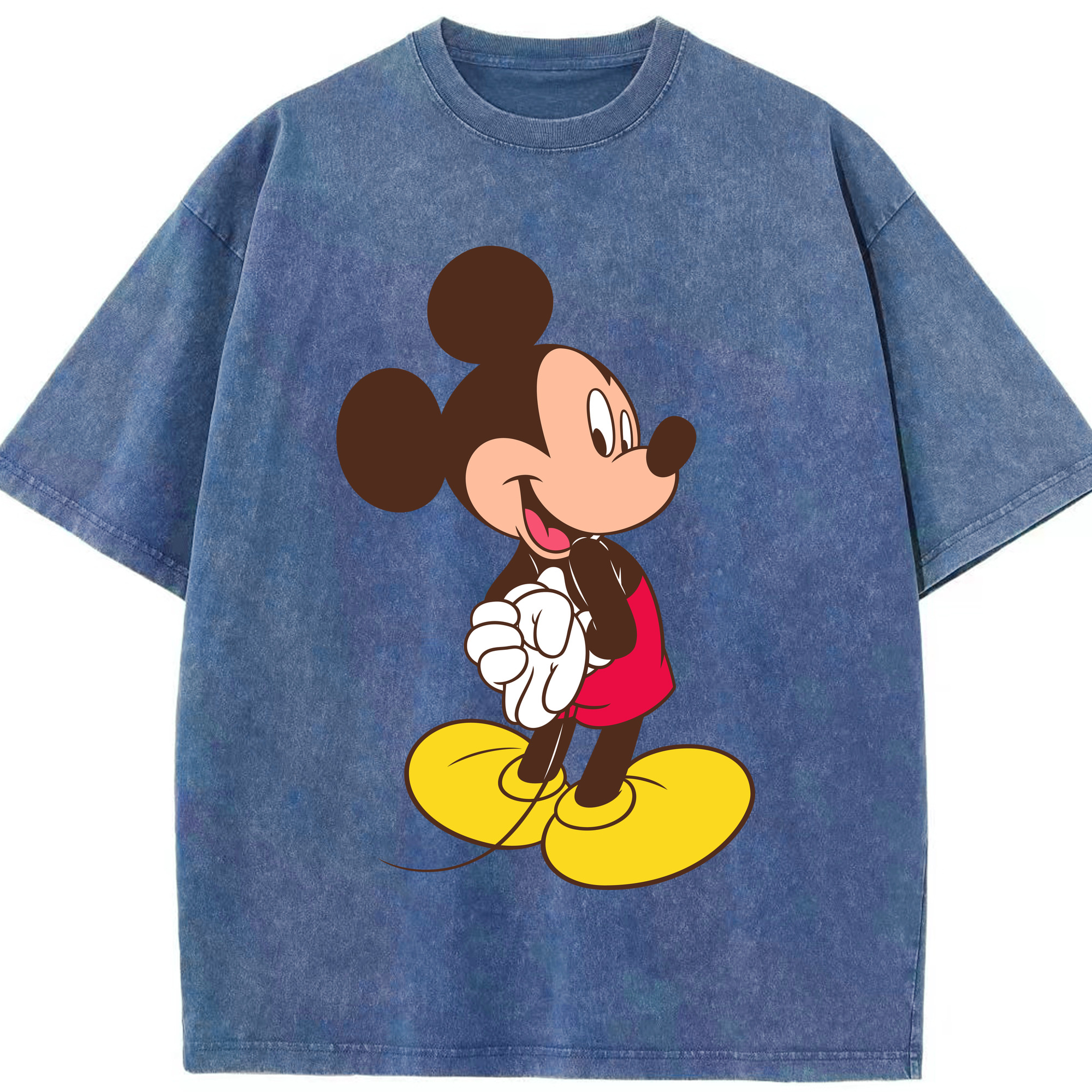 （画像用） ミッキーマウス Mickey Mouse 綿100% ヴィンテージ風 半袖Tシャツ（フロントプリント）