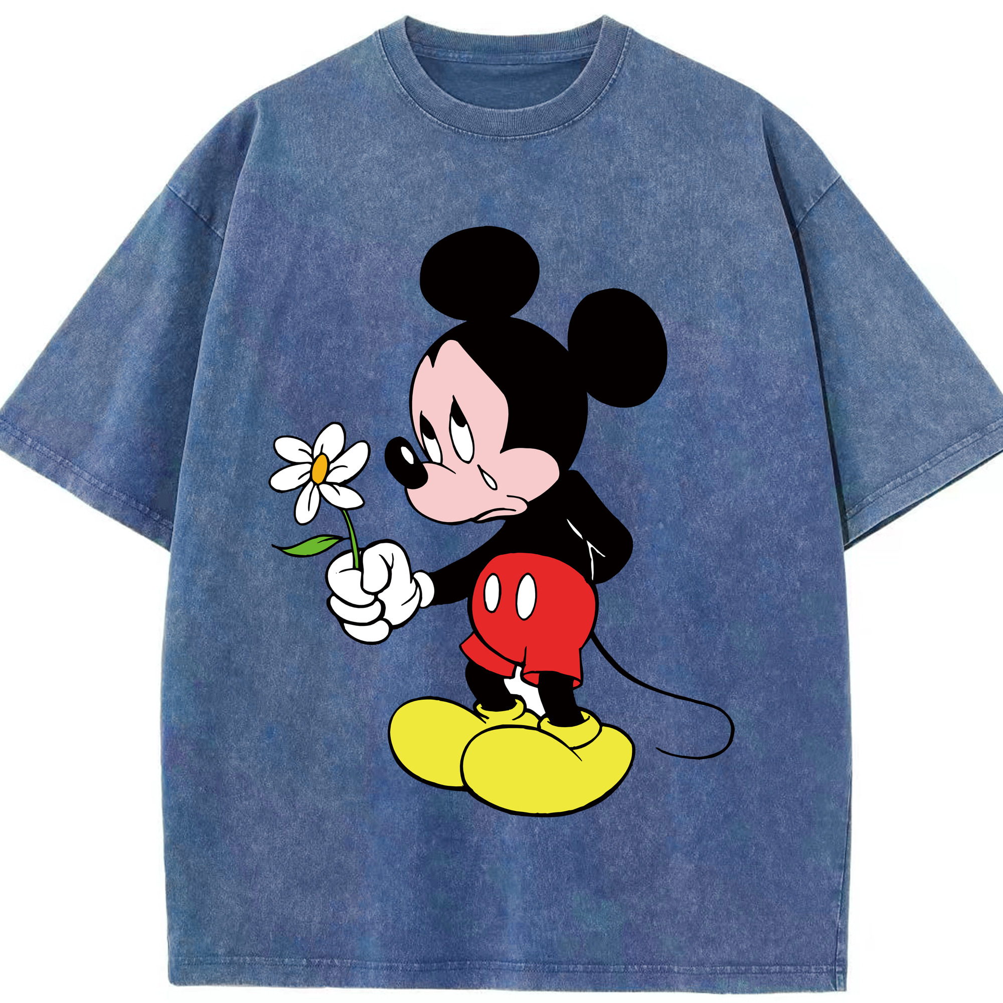 （画像用） ミッキーマウス Mickey Mouse 綿100% ヴィンテージ風 半袖Tシャツ（フロントプリント）