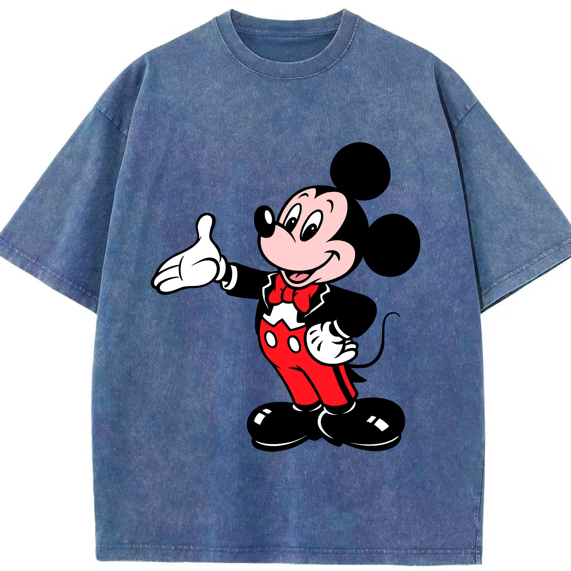 （画像用） ミッキーマウス Mickey Mouse 綿100% ヴィンテージ風 半袖Tシャツ（フロントプリント）