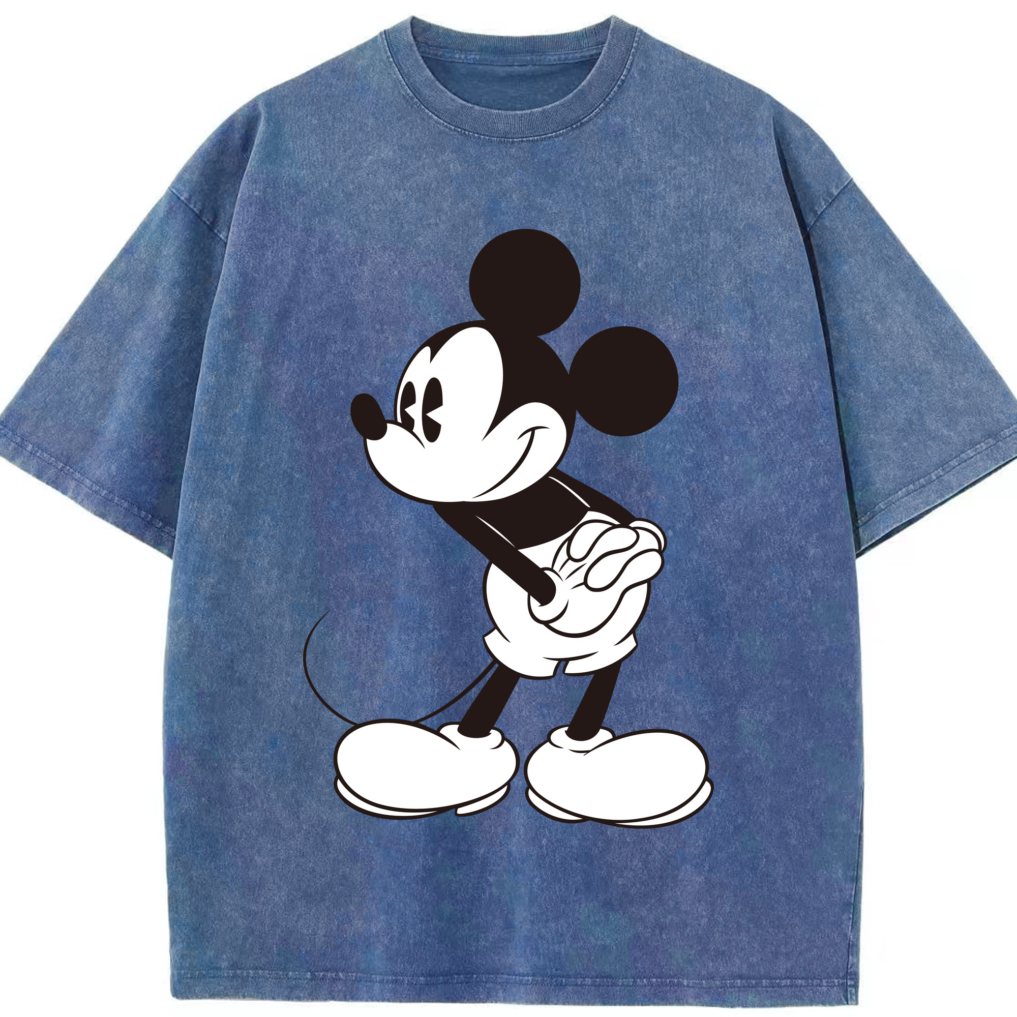 （画像用） ミッキーマウス Mickey Mouse 綿100% ヴィンテージ風 半袖Tシャツ（フロントプリント）