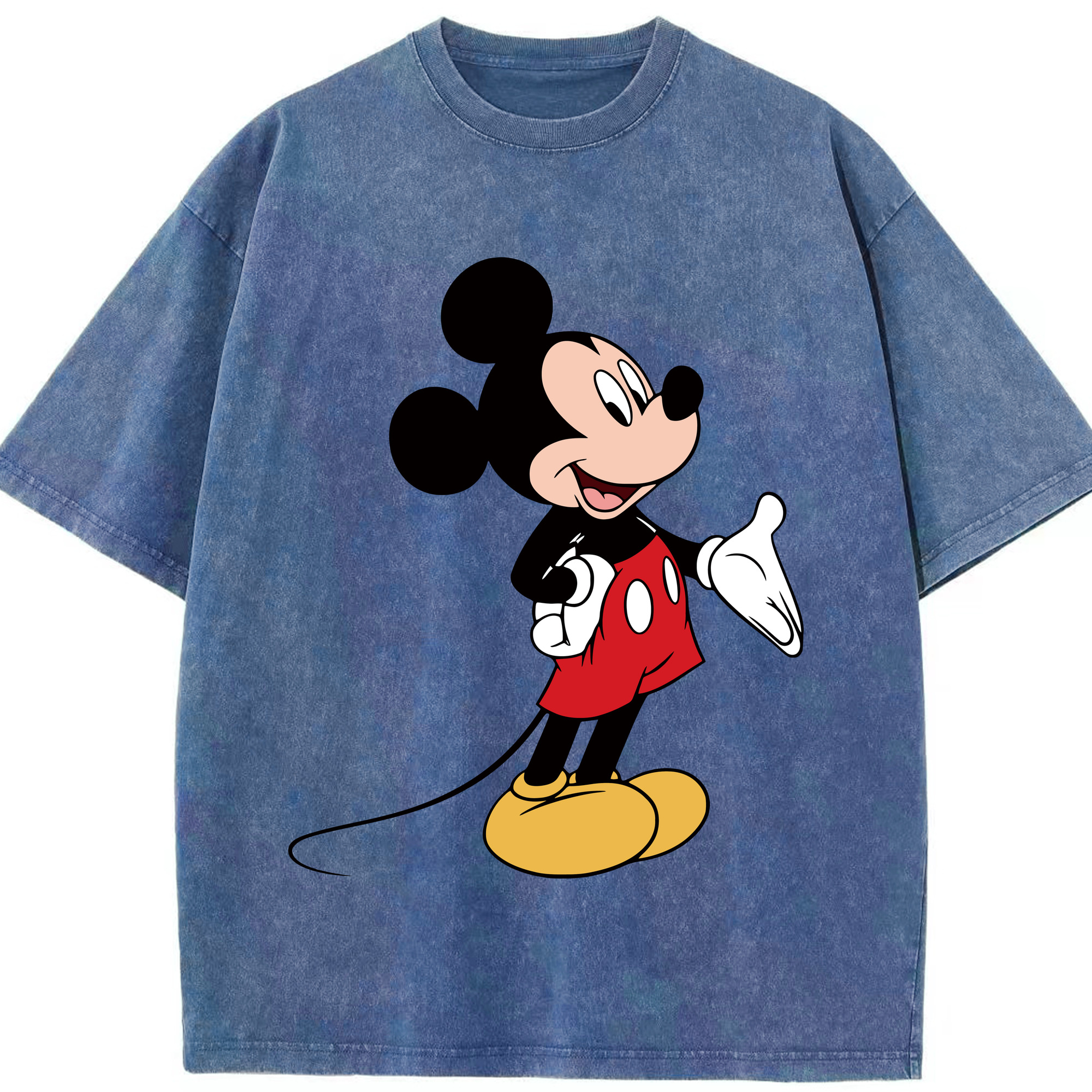 （画像用） ミッキーマウス Mickey Mouse 綿100% ヴィンテージ風 半袖Tシャツ（フロントプリント）