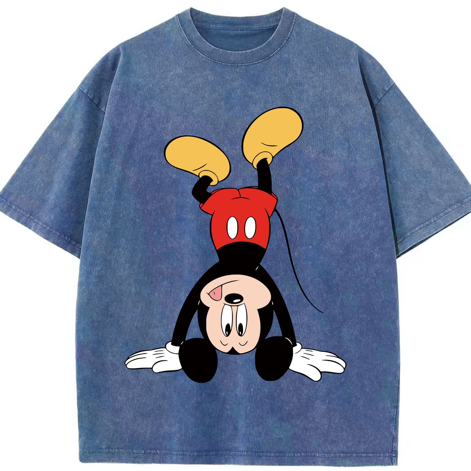 （画像用） ミッキーマウス Mickey Mouse 綿100% ヴィンテージ風 半袖Tシャツ（フロントプリント）