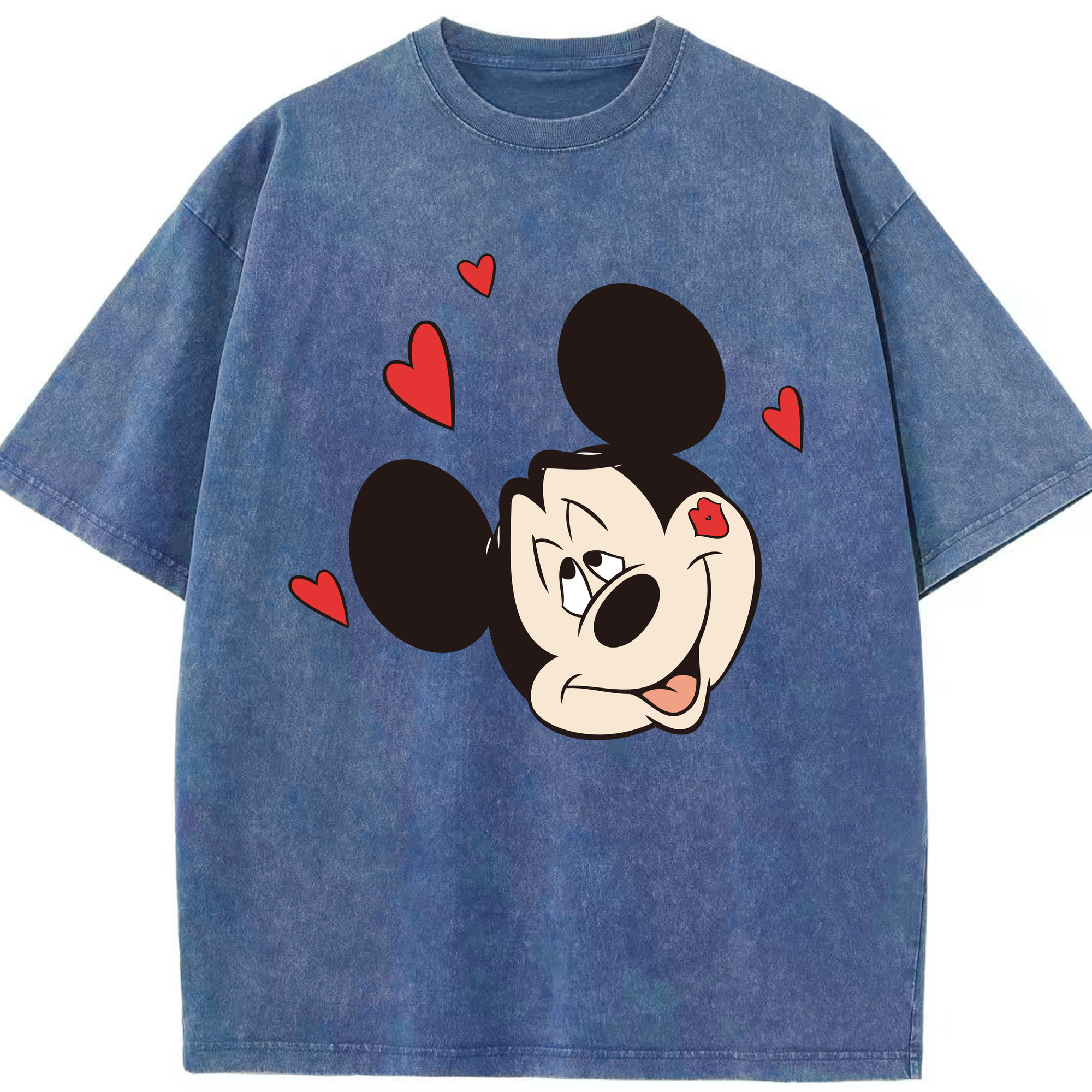 （画像用） ミッキーマウス Mickey Mouse 綿100% ヴィンテージ風 半袖Tシャツ（フロントプリント）