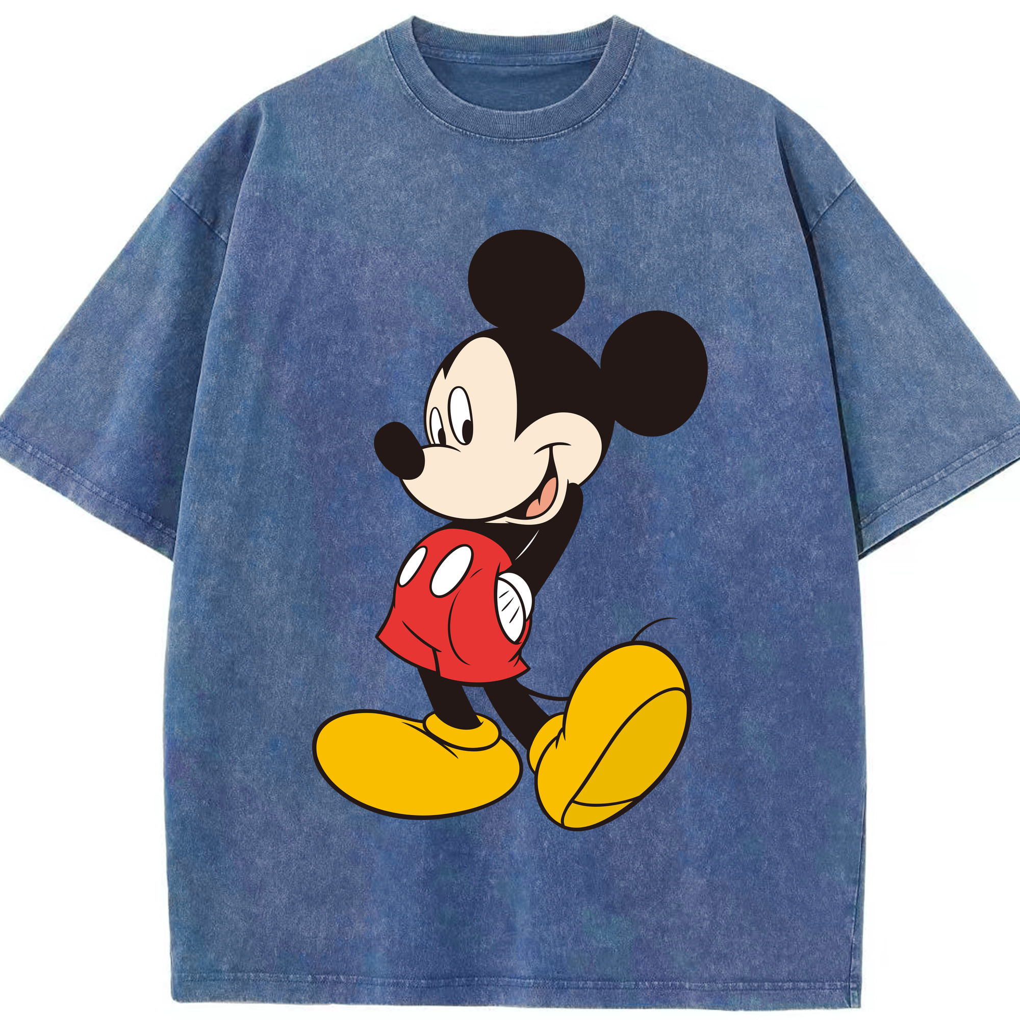 （画像用） ミッキーマウス Mickey Mouse 綿100% ヴィンテージ風 半袖Tシャツ（フロントプリント）
