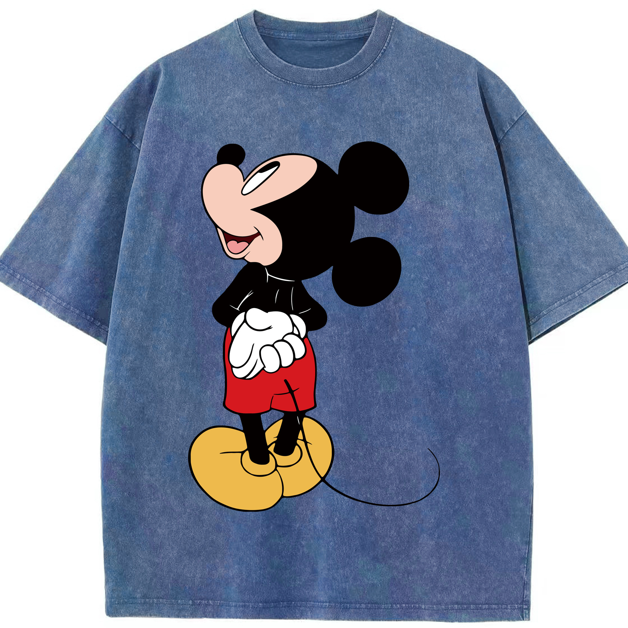 （画像用） ミッキーマウス Mickey Mouse 綿100% ヴィンテージ風 半袖Tシャツ（フロントプリント）