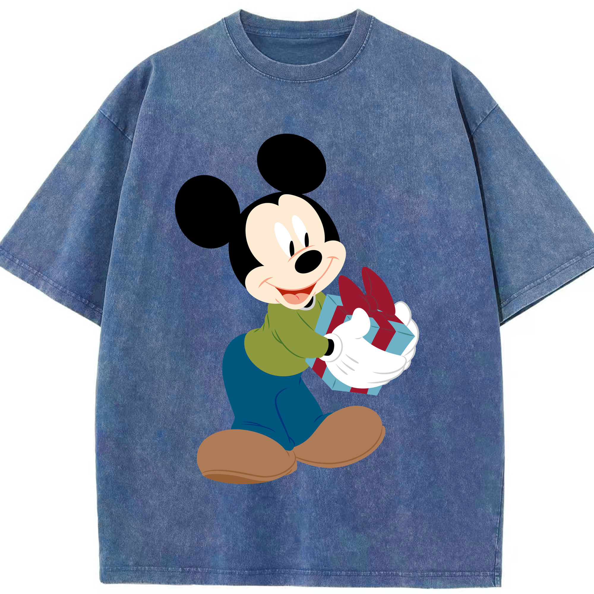 （画像用） ミッキーマウス Mickey Mouse 綿100% ヴィンテージ風 半袖Tシャツ（フロントプリント）