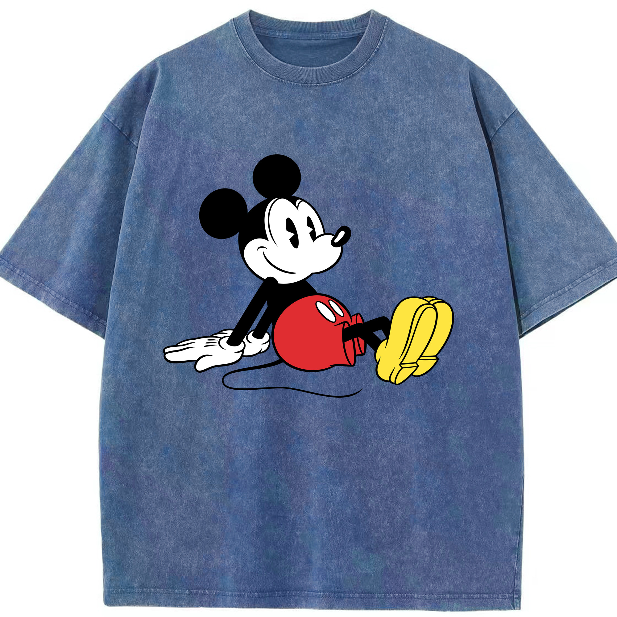 （画像用） ミッキーマウス Mickey Mouse 綿100% ヴィンテージ風 半袖Tシャツ（フロントプリント）