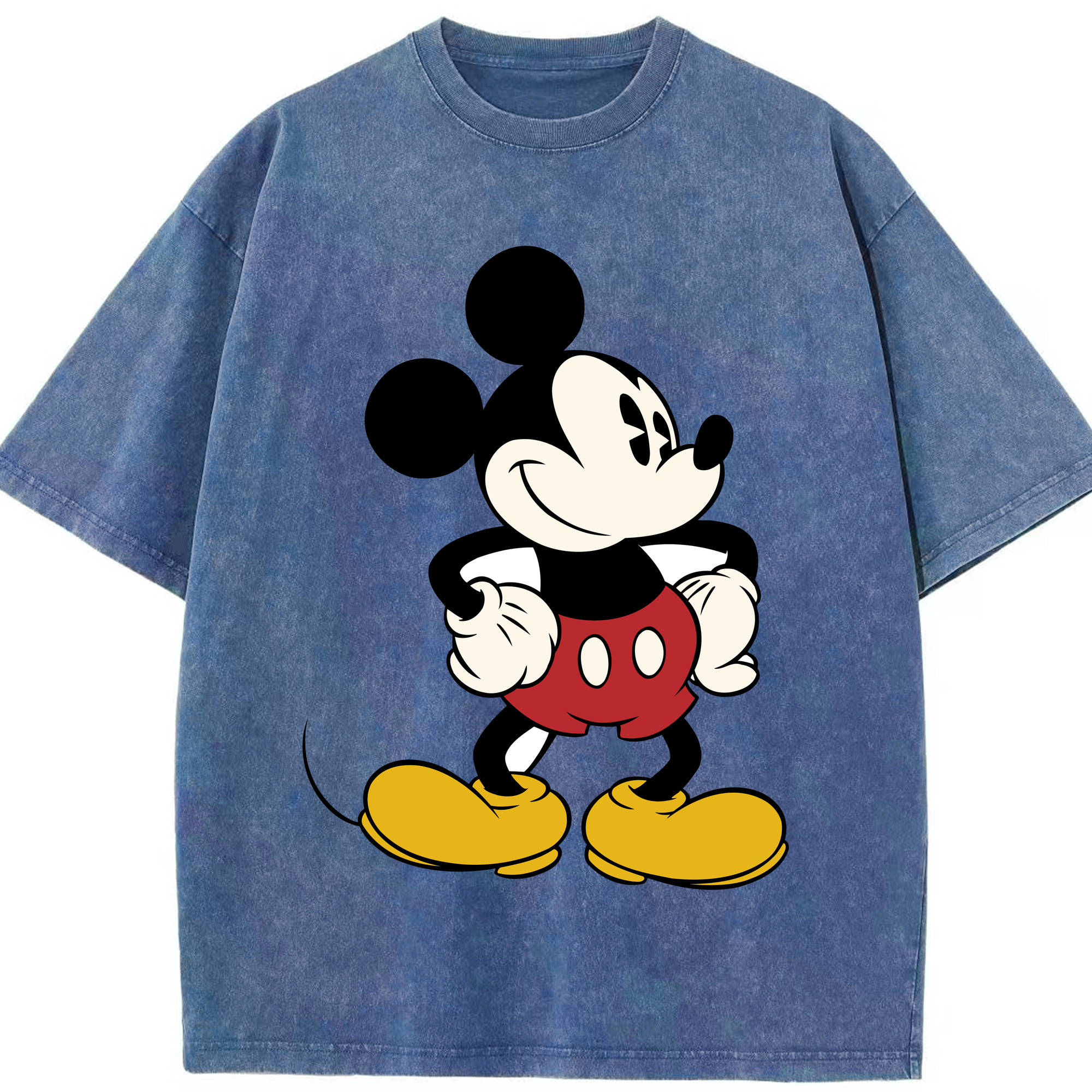 （画像用） ミッキーマウス Mickey Mouse 綿100% ヴィンテージ風 半袖Tシャツ（フロントプリント）