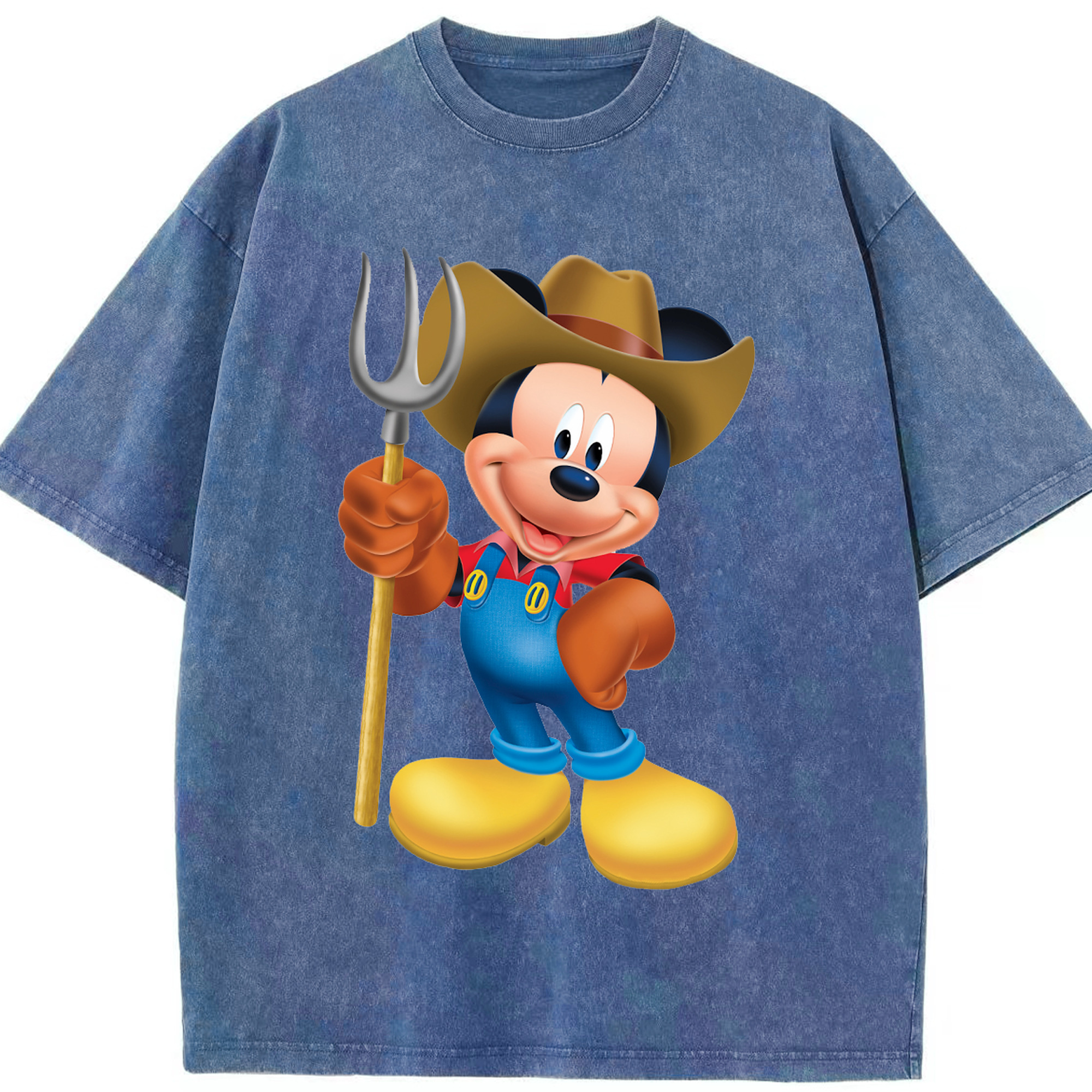 （画像用） ミッキーマウス Mickey Mouse 綿100% ヴィンテージ風 半袖Tシャツ（フロントプリント）