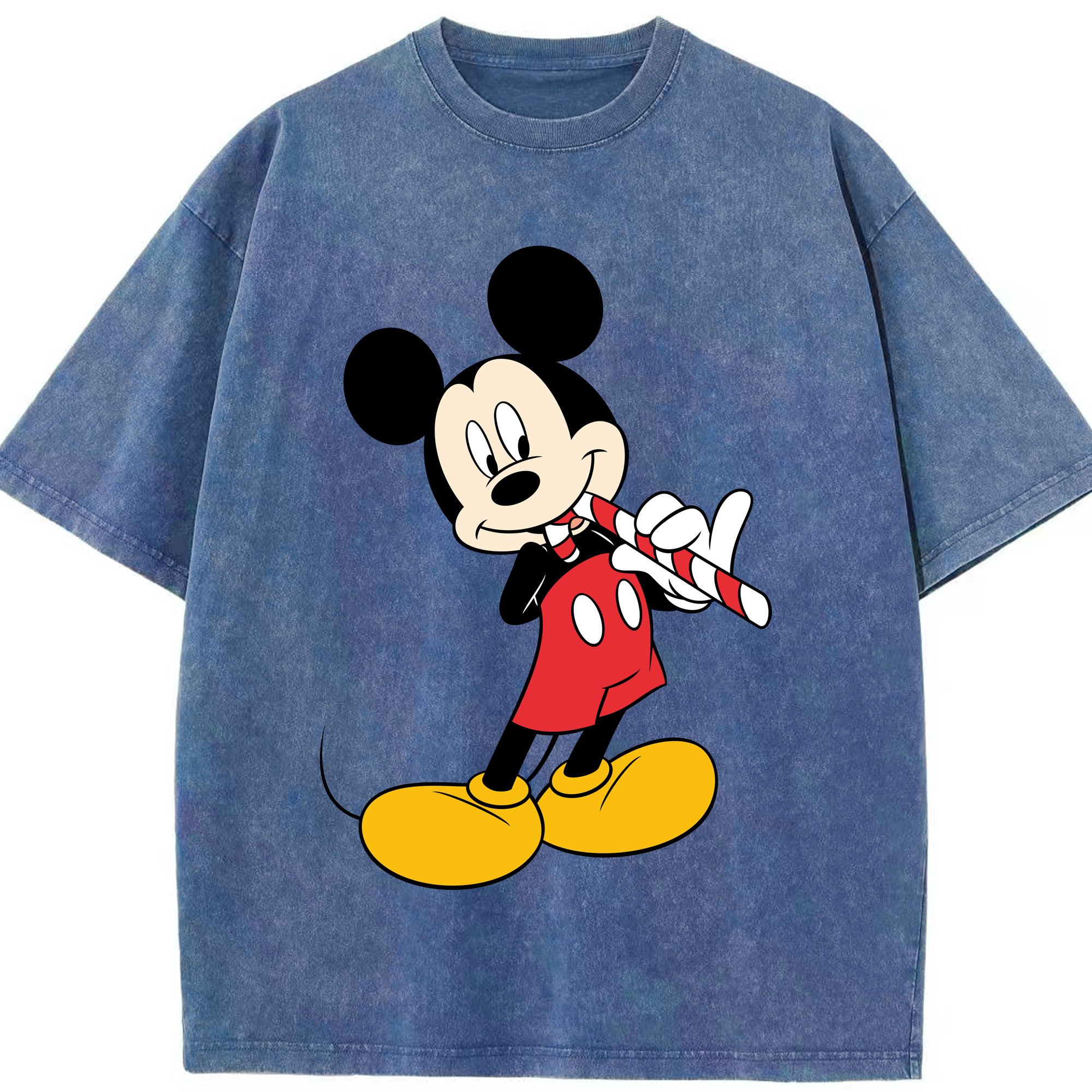 （画像用） ミッキーマウス Mickey Mouse 綿100% ヴィンテージ風 半袖Tシャツ（フロントプリント）