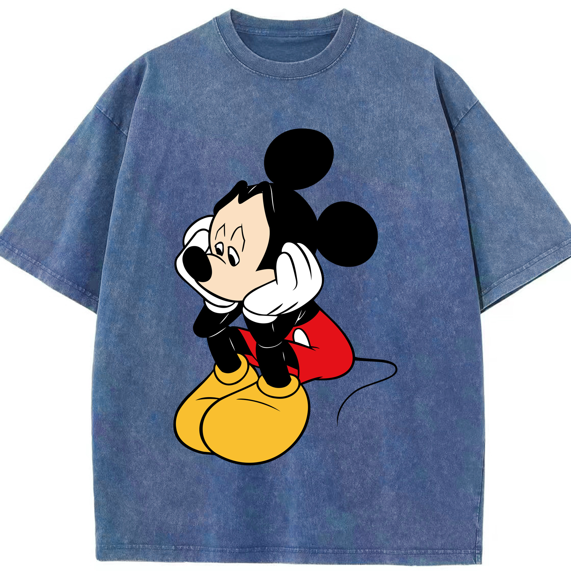 （画像用） ミッキーマウス Mickey Mouse 綿100% ヴィンテージ風 半袖Tシャツ（フロントプリント）