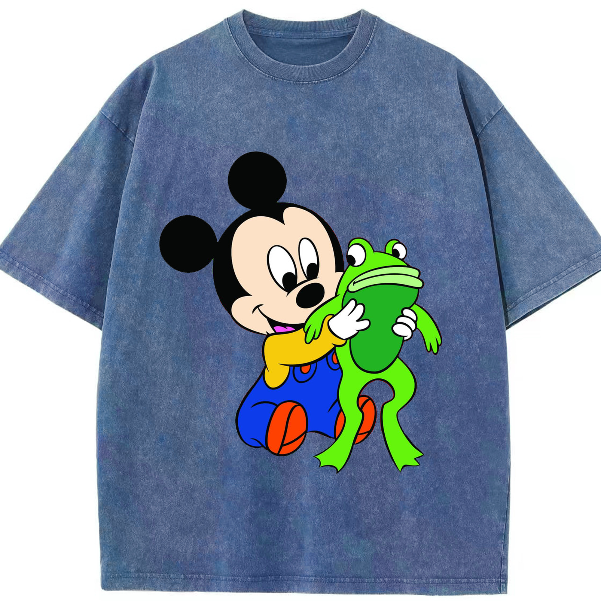 （画像用） ミッキーマウス Mickey Mouse 綿100% ヴィンテージ風 半袖Tシャツ（フロントプリント）