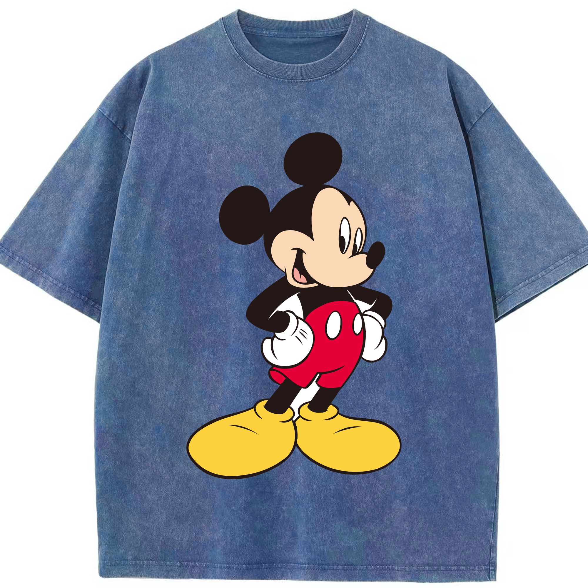 （画像用） ミッキーマウス Mickey Mouse 綿100% ヴィンテージ風 半袖Tシャツ（フロントプリント）