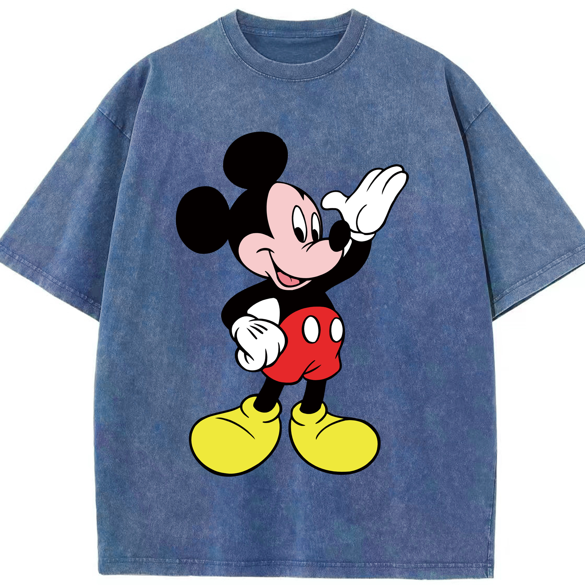 （画像用） ミッキーマウス Mickey Mouse 綿100% ヴィンテージ風 半袖Tシャツ（フロントプリント）