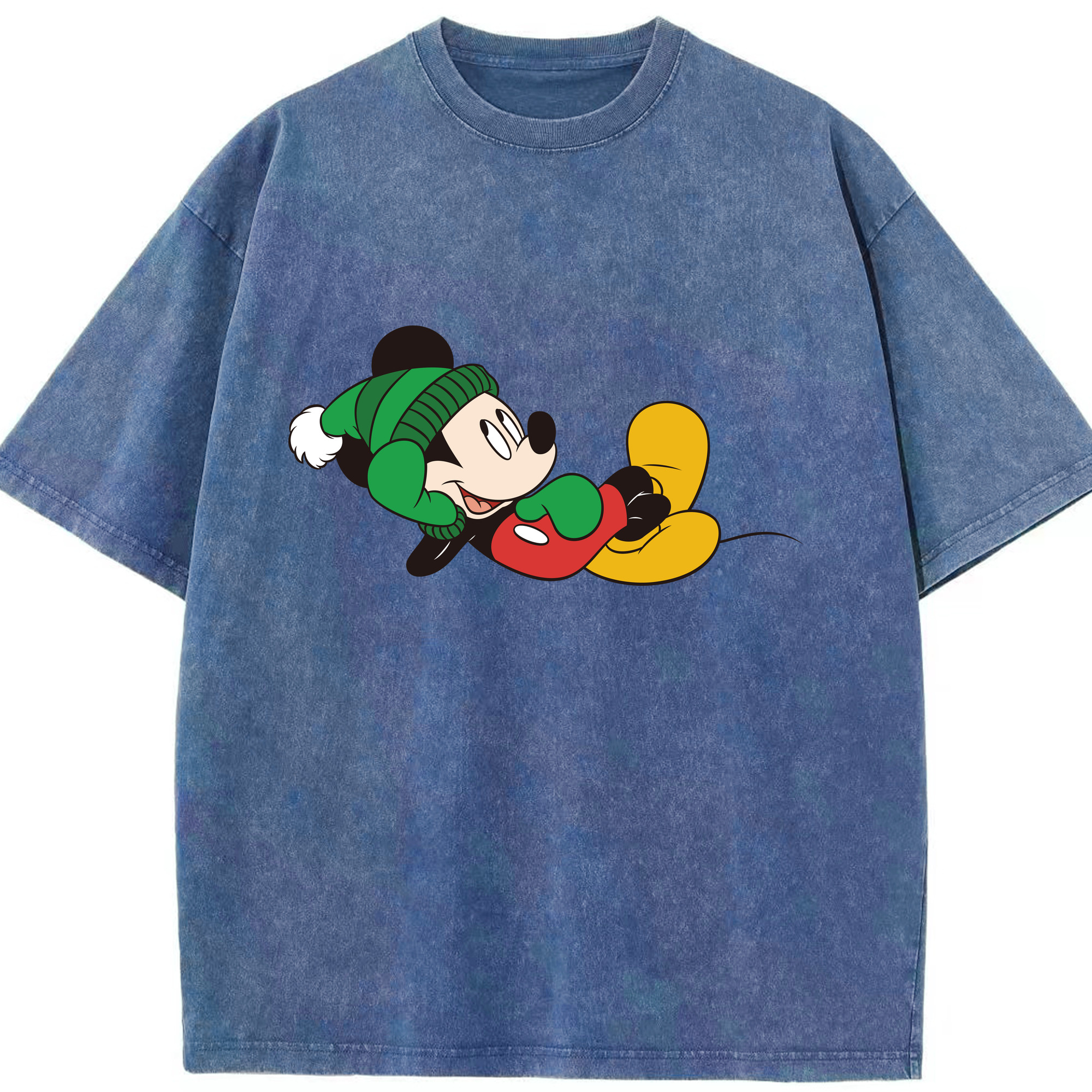 （画像用） ミッキーマウス Mickey Mouse 綿100% ヴィンテージ風 半袖Tシャツ（フロントプリント）