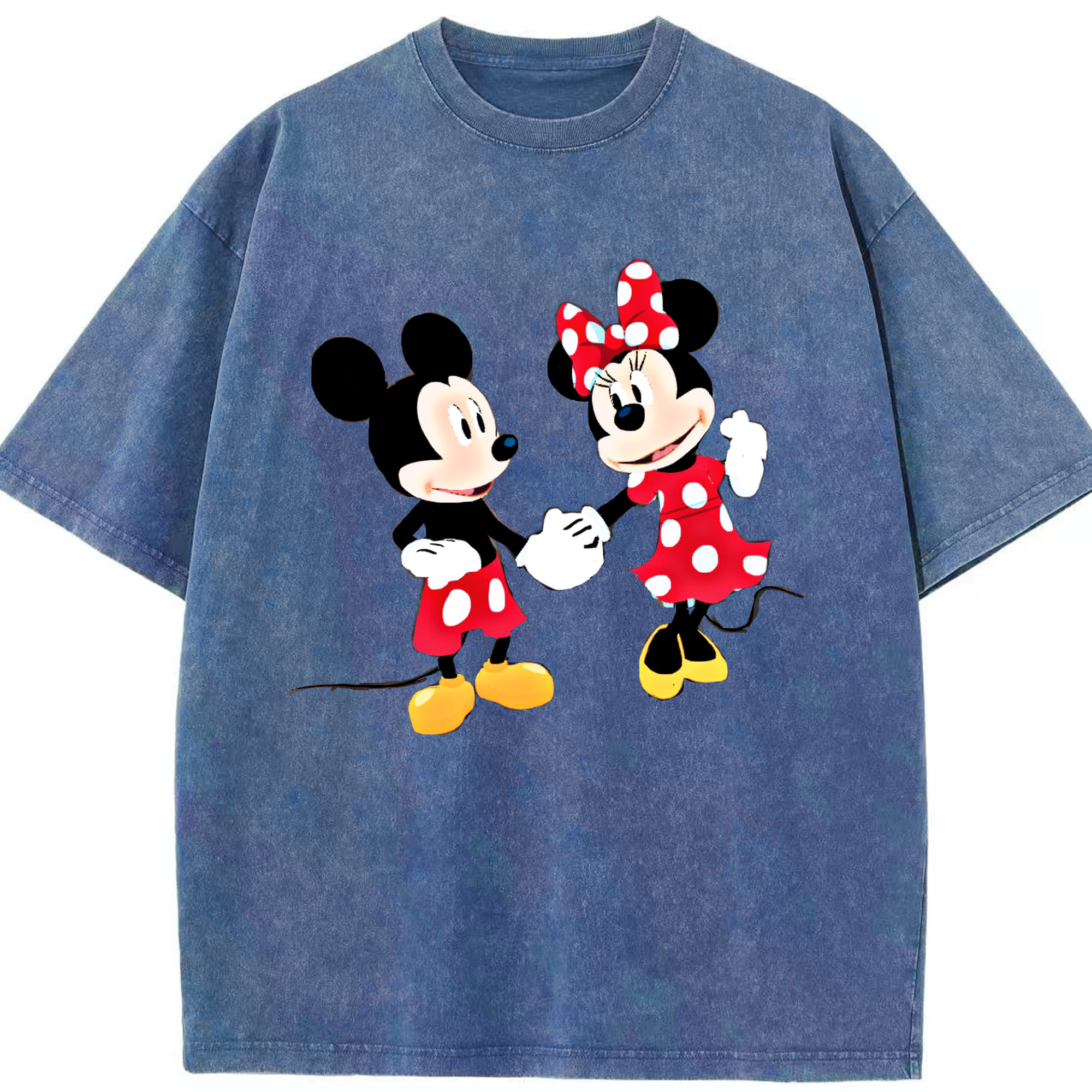 （画像用） ミッキーマウス Mickey Mouse 綿100% ヴィンテージ風 半袖Tシャツ（フロントプリント）