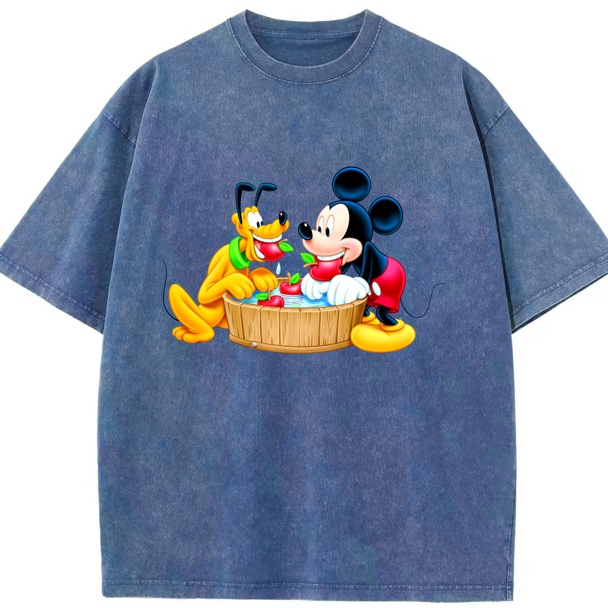 （画像用） ミッキーマウス Mickey Mouse 綿100% ヴィンテージ風 半袖Tシャツ（フロントプリント）