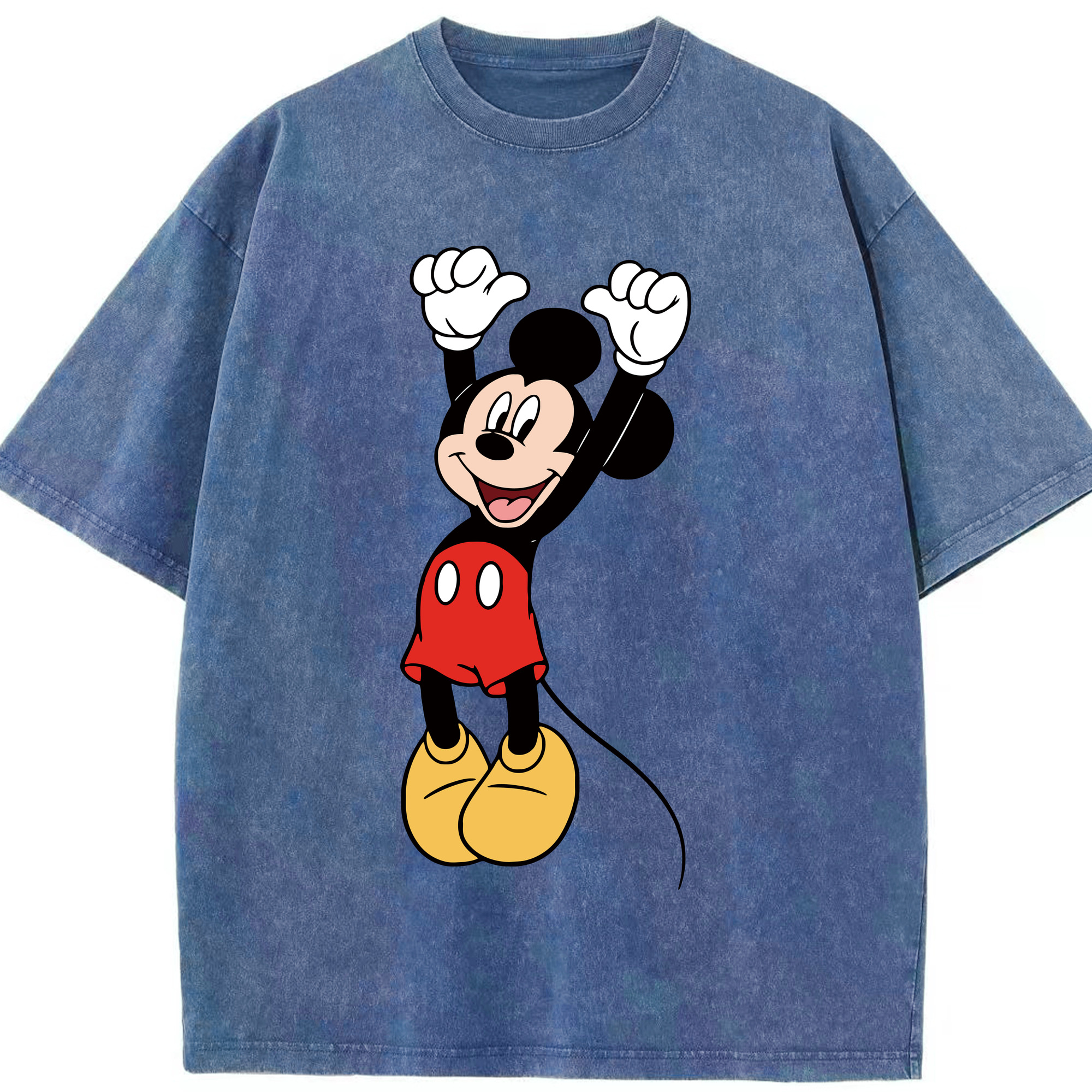 （画像用） ミッキーマウス Mickey Mouse 綿100% ヴィンテージ風 半袖Tシャツ（フロントプリント）