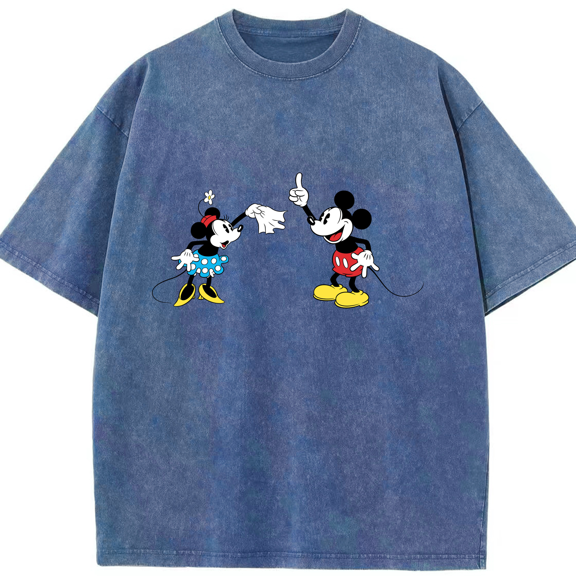 （画像用） ミッキーマウス Mickey Mouse 綿100% ヴィンテージ風 半袖Tシャツ（フロントプリント）