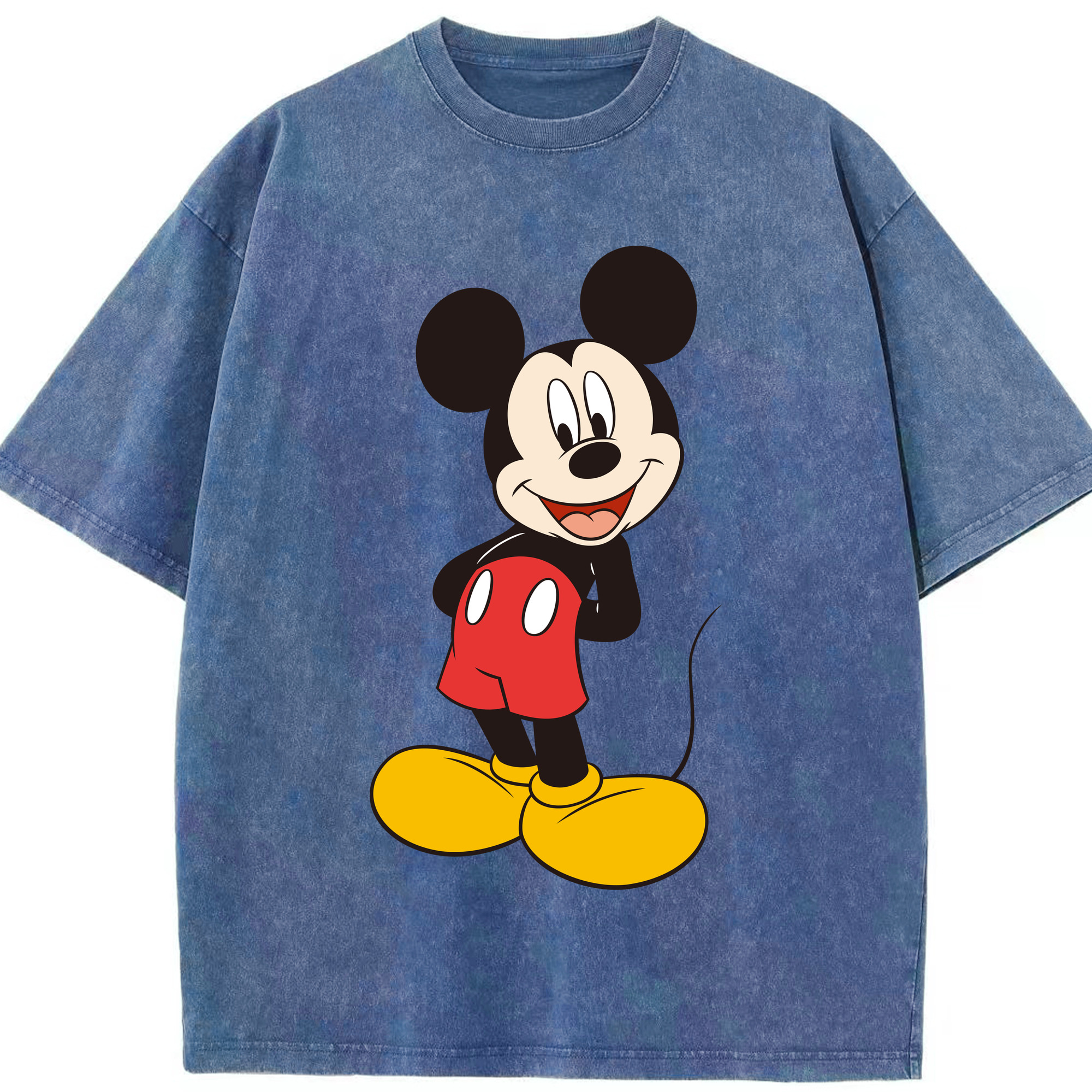 （画像用） ミッキーマウス Mickey Mouse 綿100% ヴィンテージ風 半袖Tシャツ（フロントプリント）