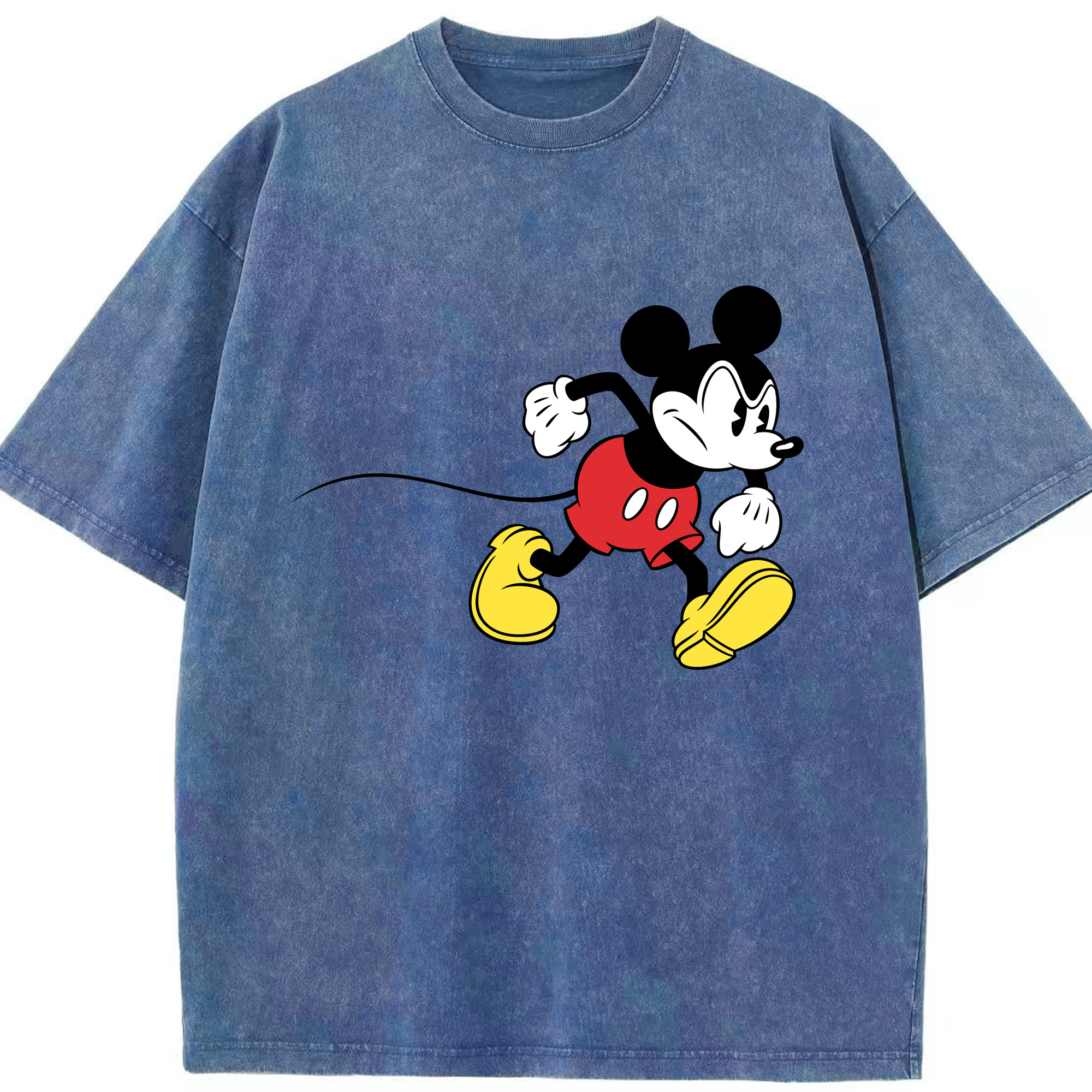 （画像用） ミッキーマウス Mickey Mouse 綿100% ヴィンテージ風 半袖Tシャツ（フロントプリント）