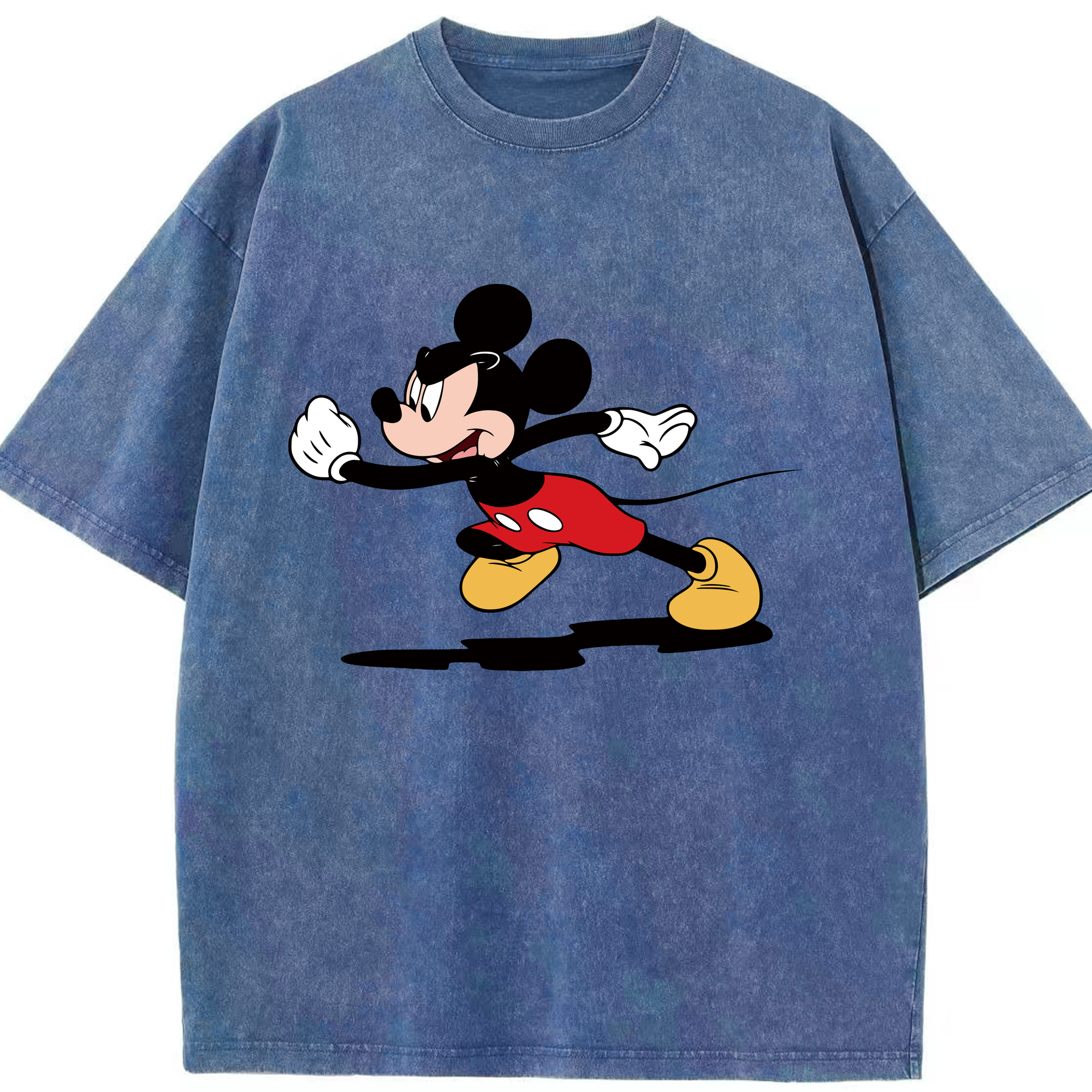 （画像用） ミッキーマウス Mickey Mouse 綿100% ヴィンテージ風 半袖Tシャツ（フロントプリント）