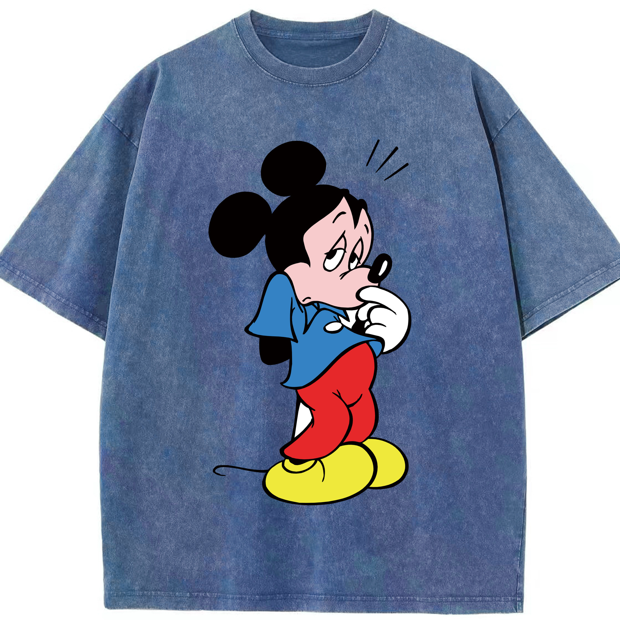 （画像用） ミッキーマウス Mickey Mouse 綿100% ヴィンテージ風 半袖Tシャツ（フロントプリント）