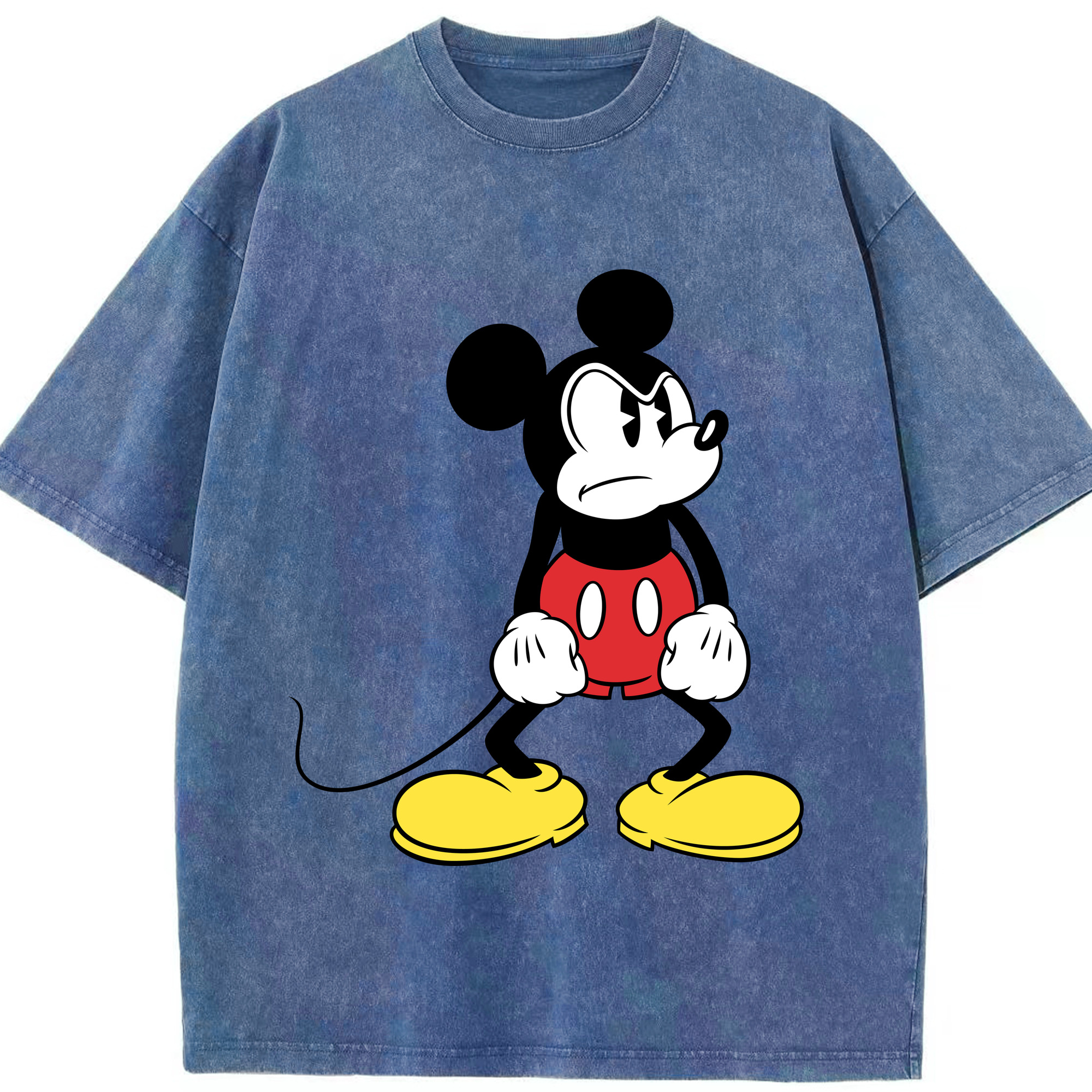 （画像用） ミッキーマウス Mickey Mouse 綿100% ヴィンテージ風 半袖Tシャツ（フロントプリント）