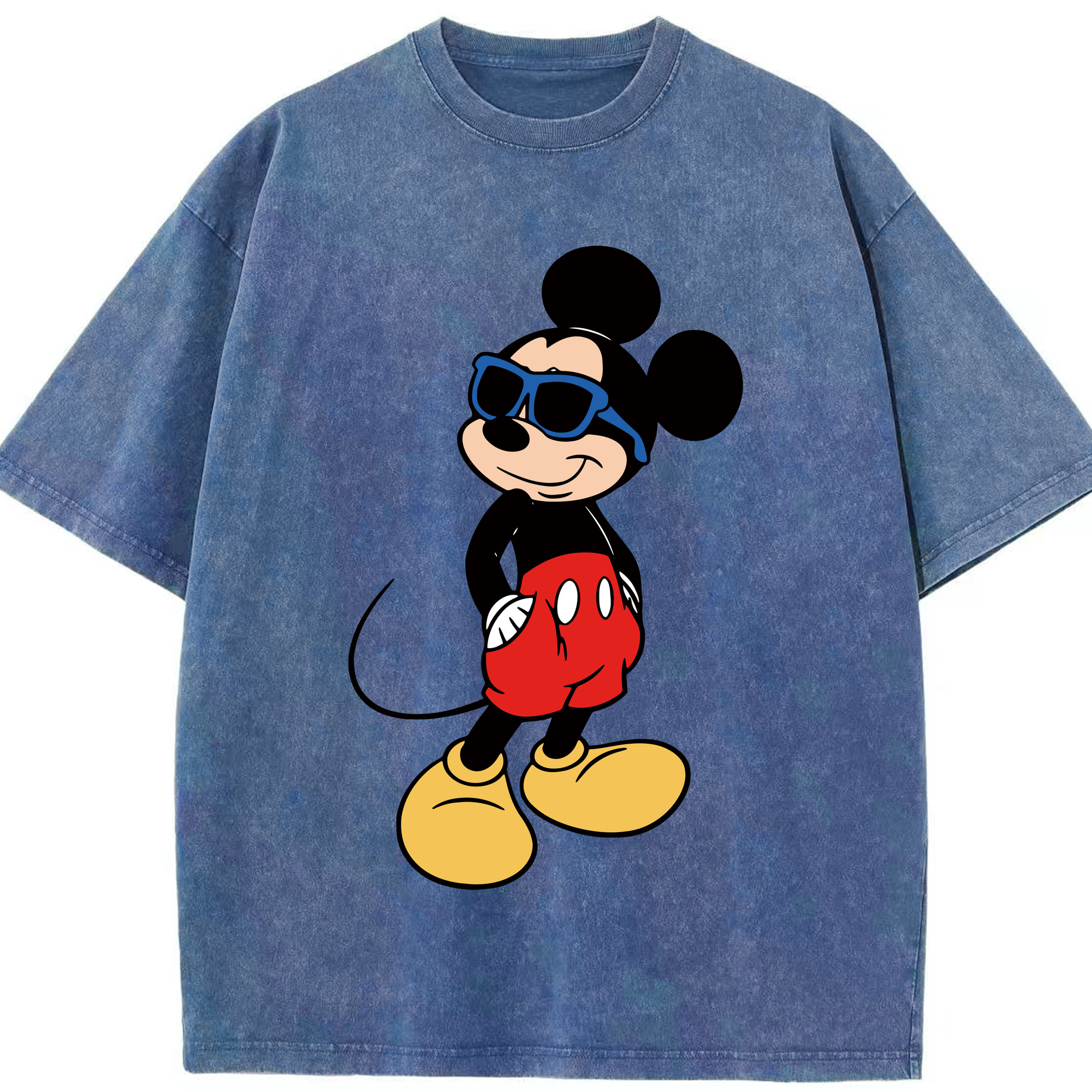 （画像用） ミッキーマウス Mickey Mouse 綿100% ヴィンテージ風 半袖Tシャツ（フロントプリント）