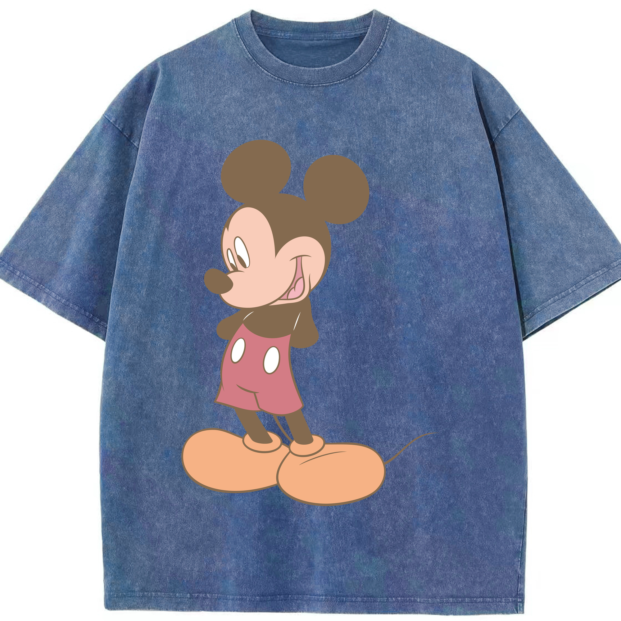（画像用） ミッキーマウス Mickey Mouse 綿100% ヴィンテージ風 半袖Tシャツ（フロントプリント）