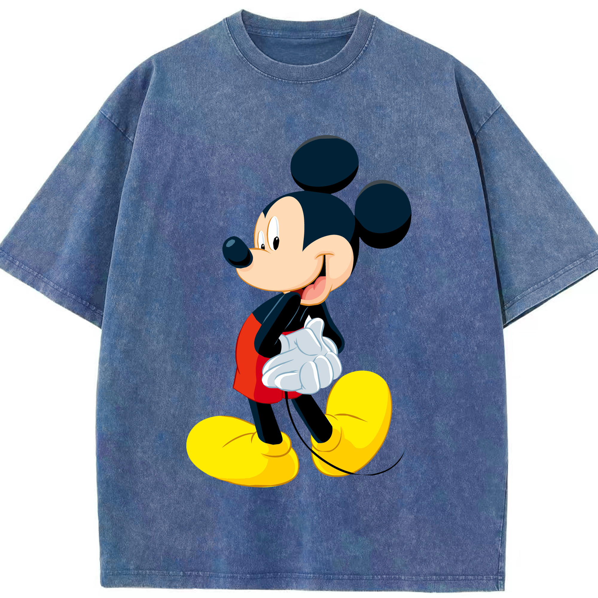 （画像用） ミッキーマウス Mickey Mouse 綿100% ヴィンテージ風 半袖Tシャツ（フロントプリント）