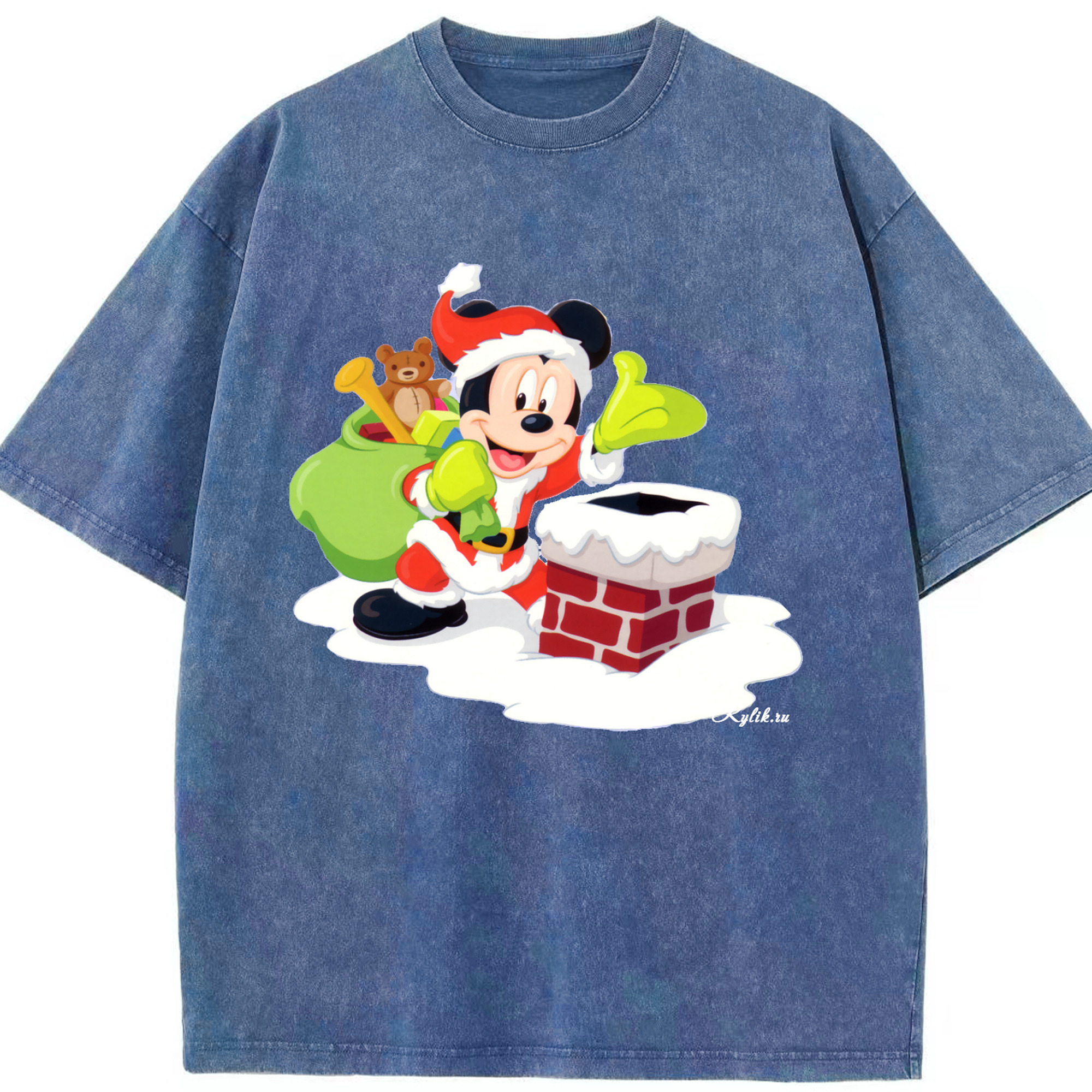 （画像用） ミッキーマウス Mickey Mouse 綿100% ヴィンテージ風 半袖Tシャツ（フロントプリント）