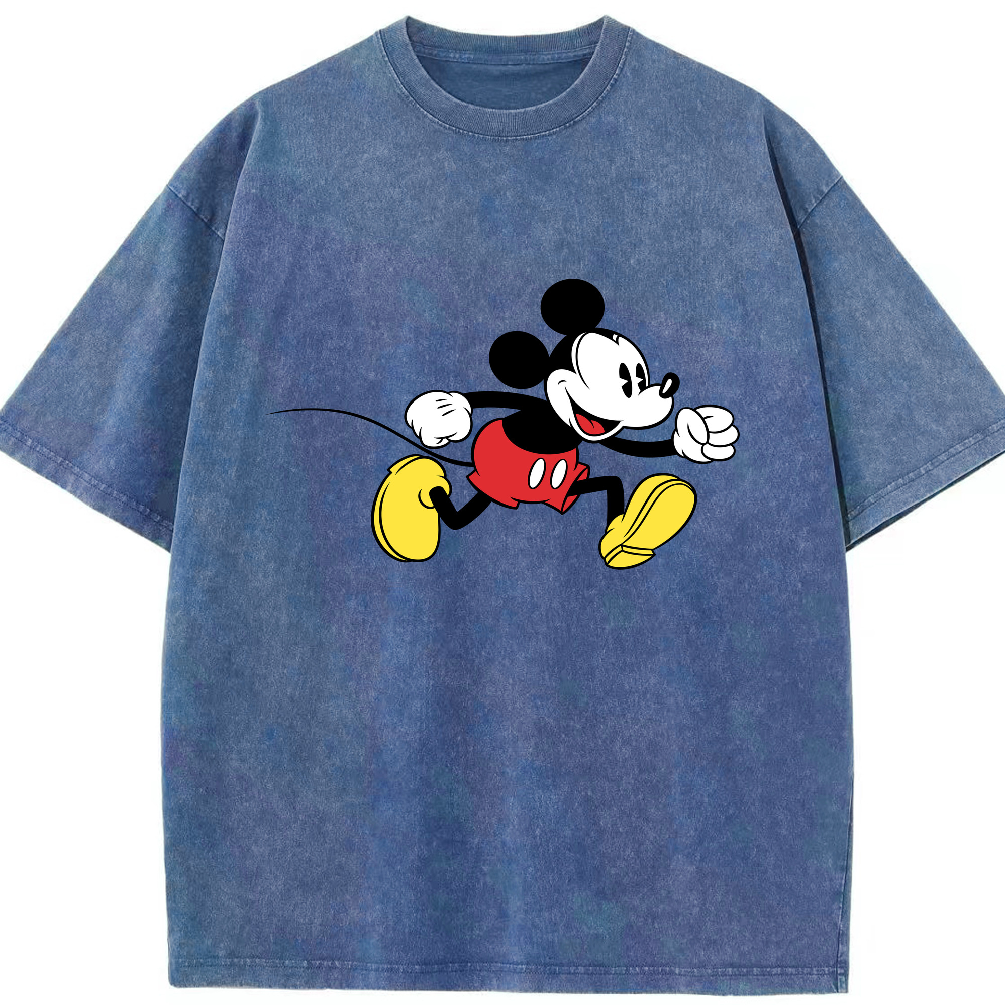 （画像用） ミッキーマウス Mickey Mouse 綿100% ヴィンテージ風 半袖Tシャツ（フロントプリント）