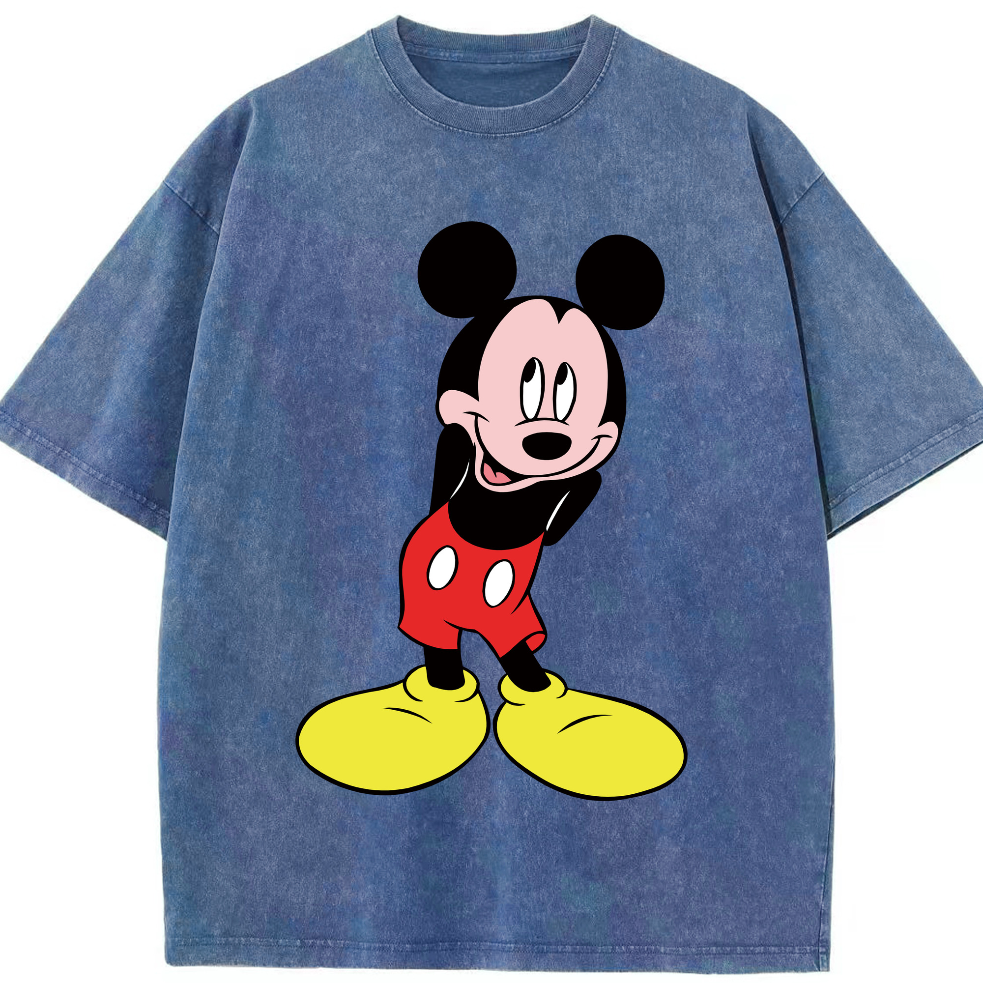 （画像用） ミッキーマウス Mickey Mouse 綿100% ヴィンテージ風 半袖Tシャツ（フロントプリント）