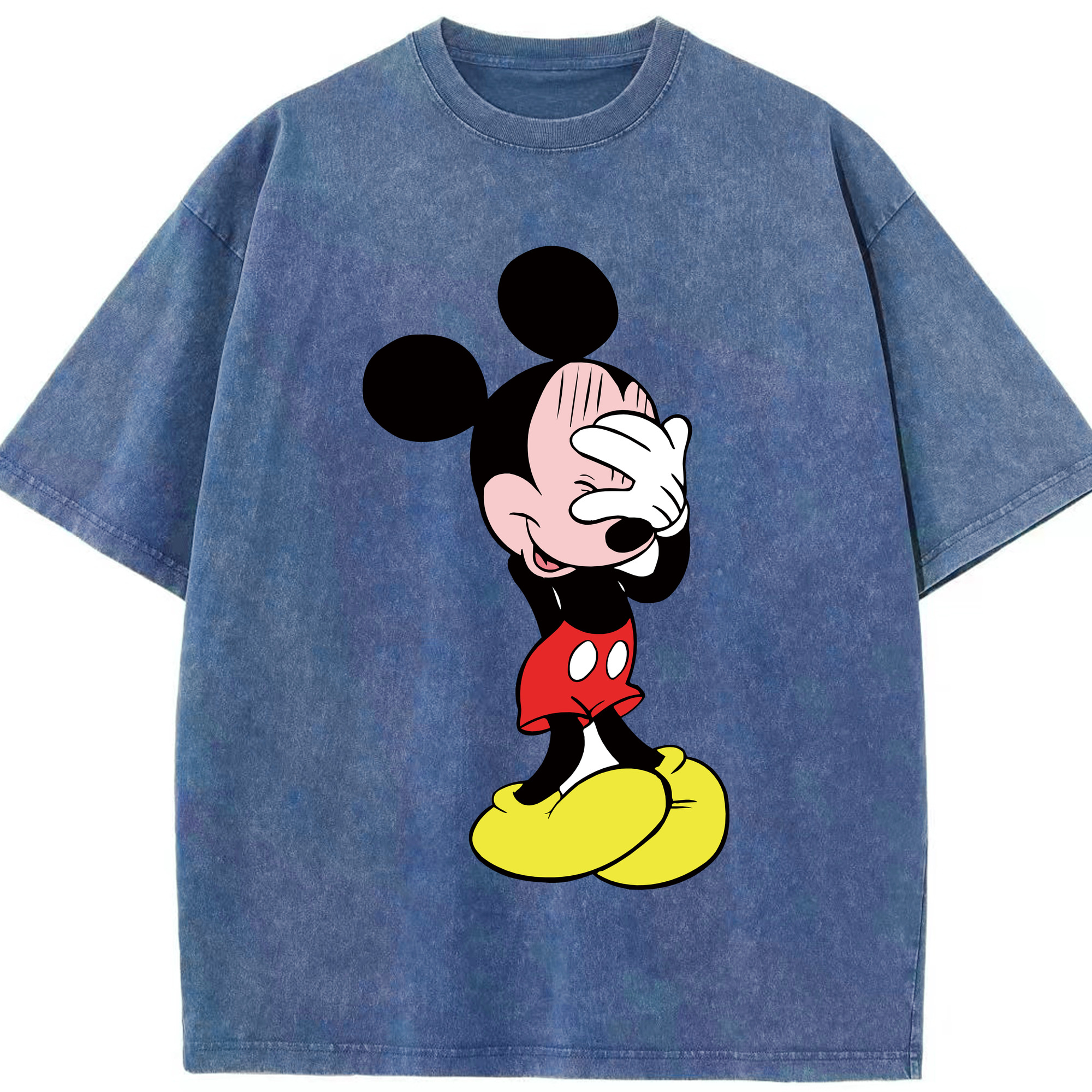 （画像用） ミッキーマウス Mickey Mouse 綿100% ヴィンテージ風 半袖Tシャツ（フロントプリント）