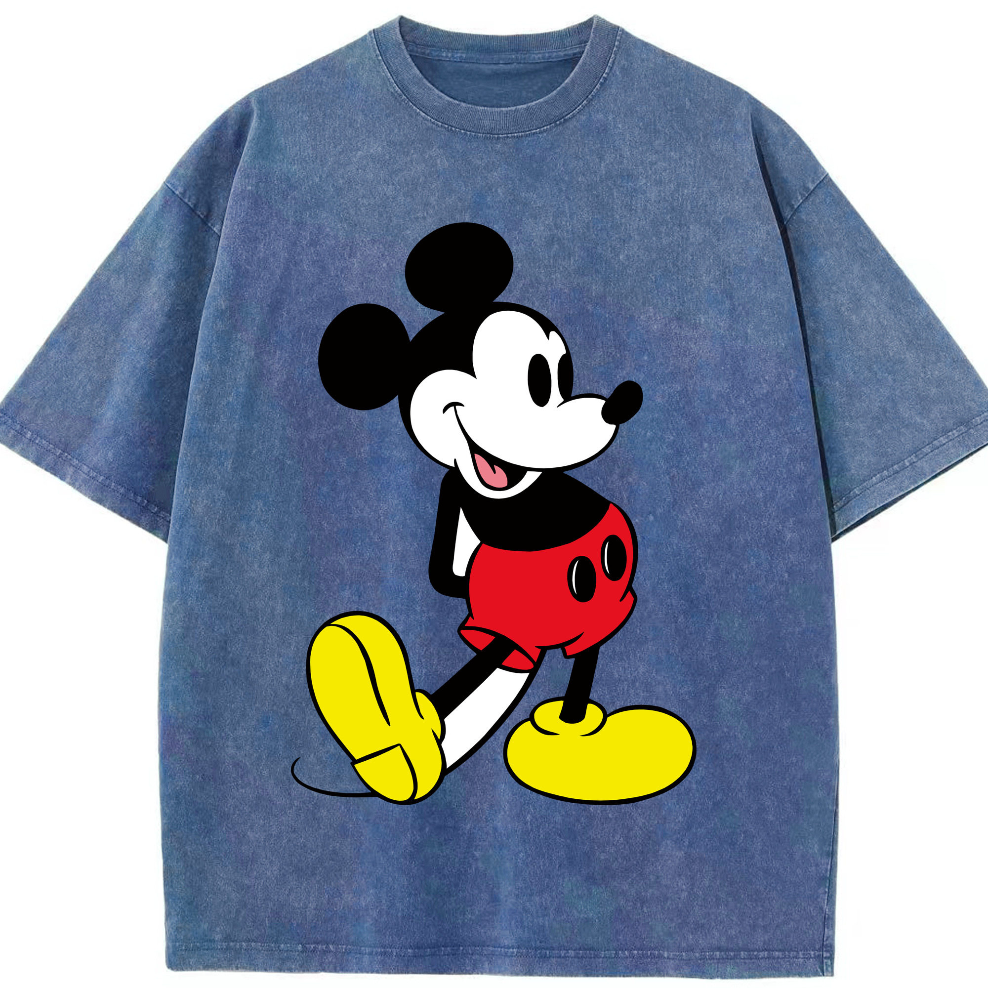 （画像用） ミッキーマウス Mickey Mouse 綿100% ヴィンテージ風 半袖Tシャツ（フロントプリント）