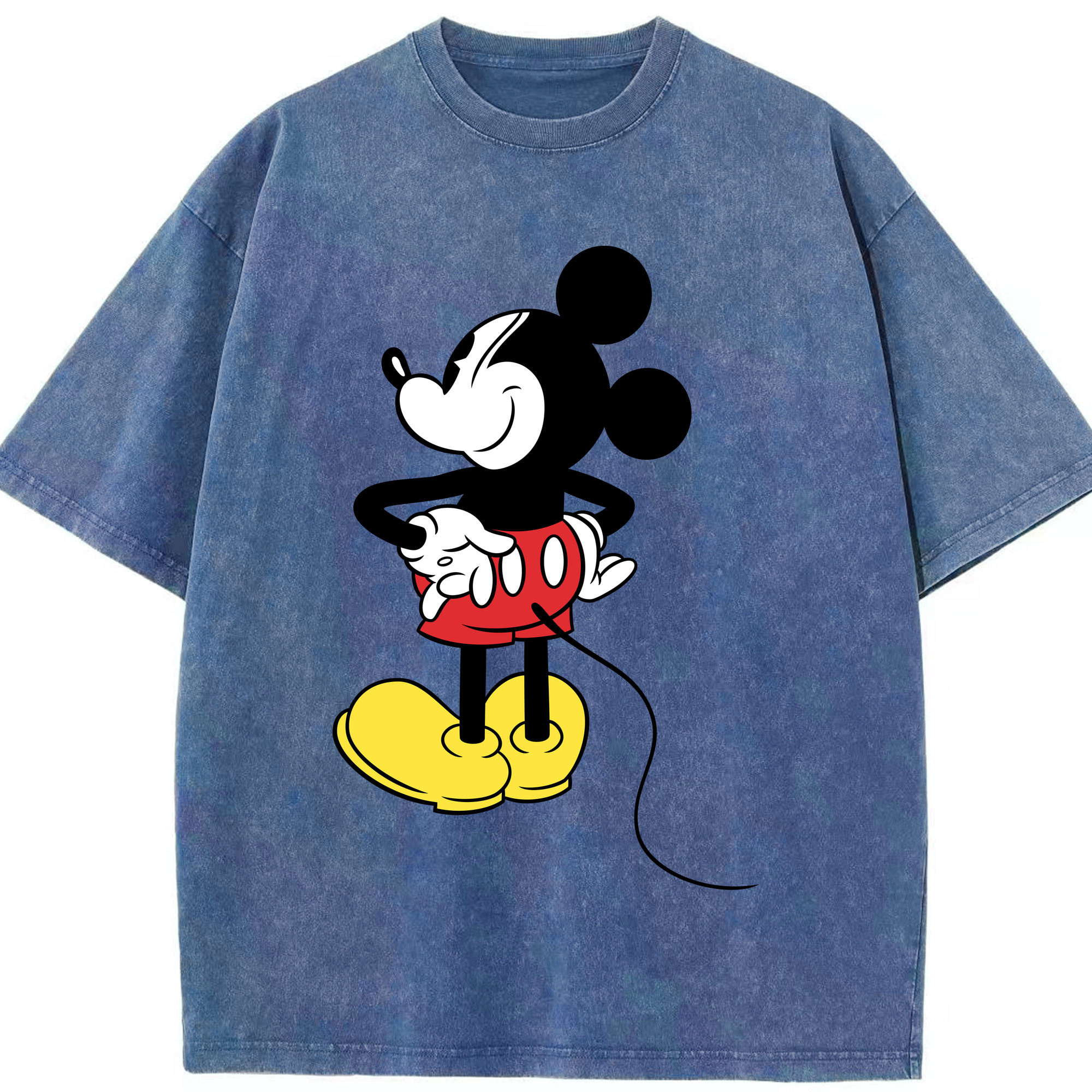 ミッキーマウス Mickey Mouse 綿100% ヴィンテージ風 半袖Tシャツ（フロントプリント）