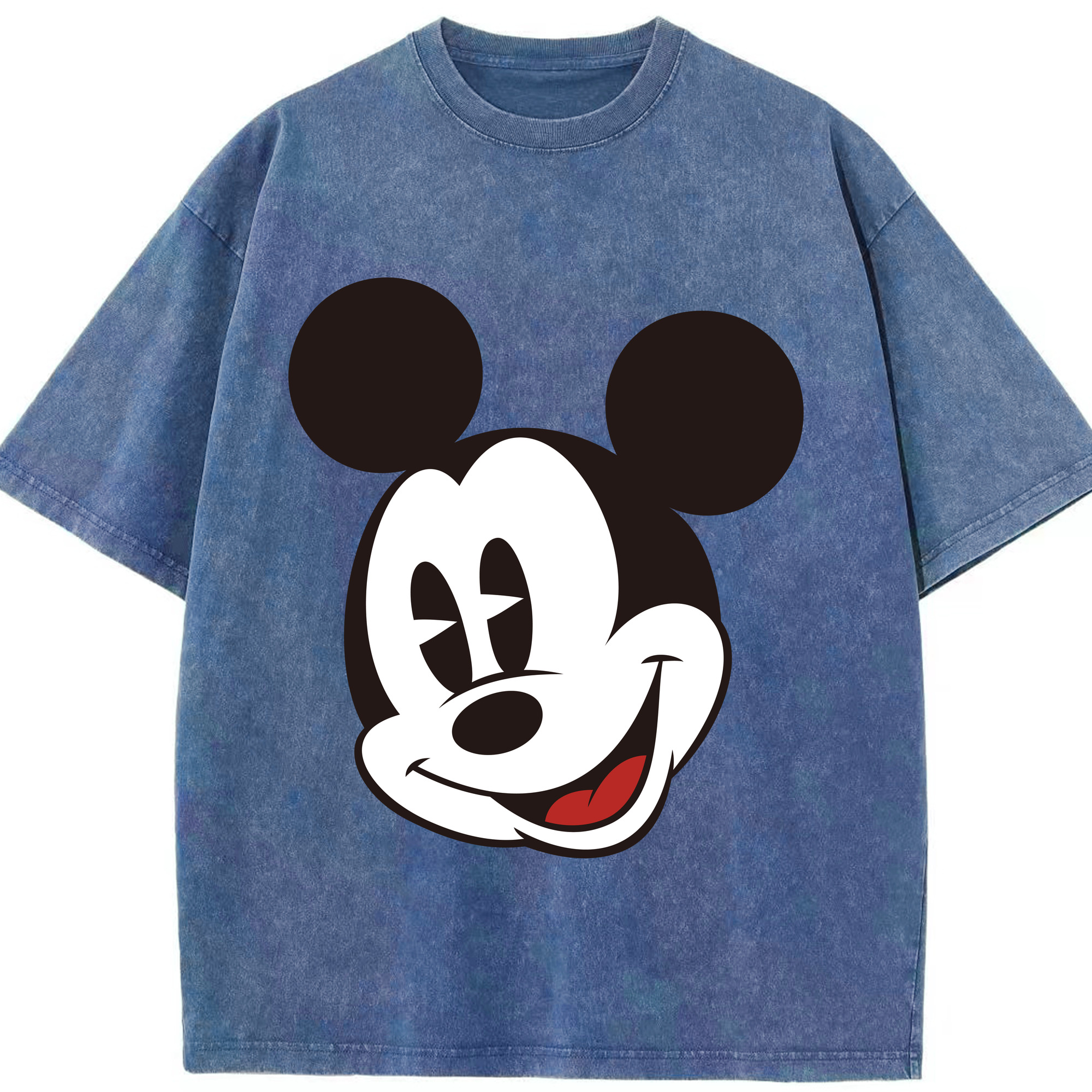 （画像用） ミッキーマウス Mickey Mouse 綿100% ヴィンテージ風 半袖Tシャツ（フロントプリント）